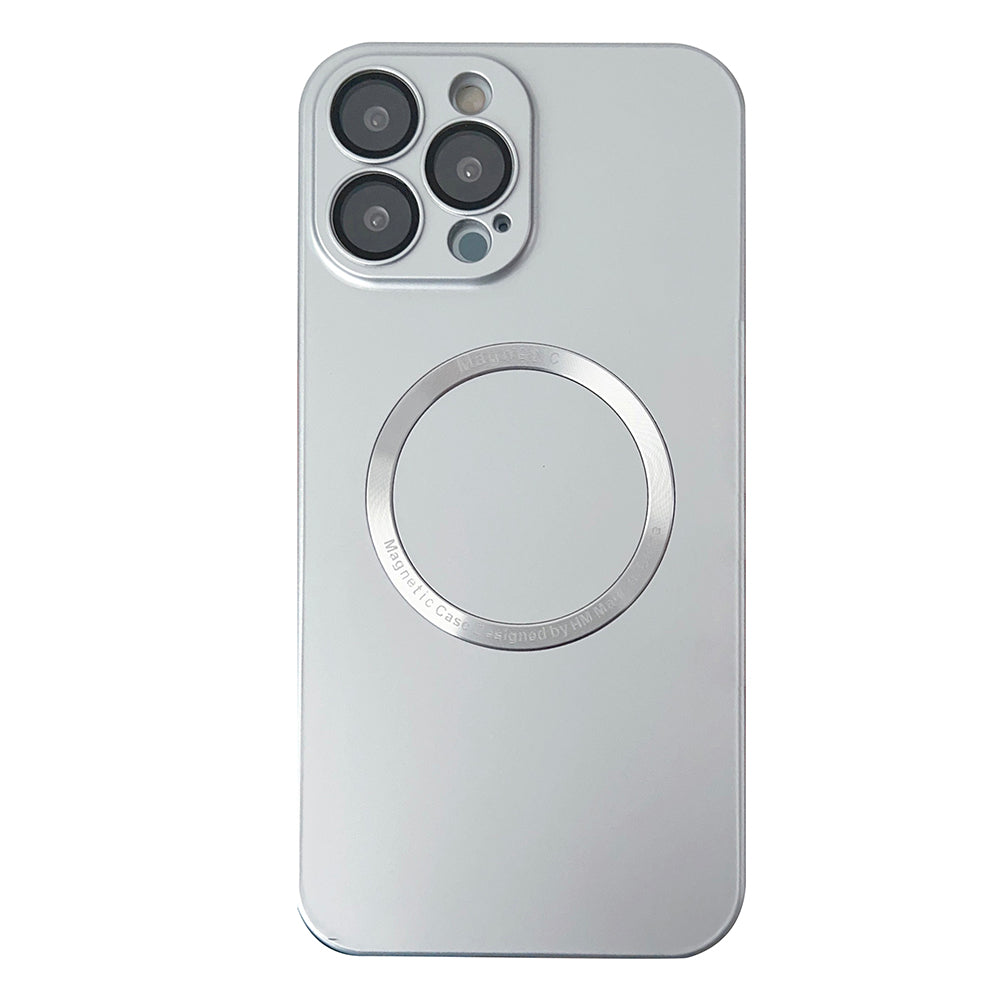 For iPhone 14 Pro Max Electroplating Phone Cover Compatible with MagSafe Hard PC Case with Lens Film