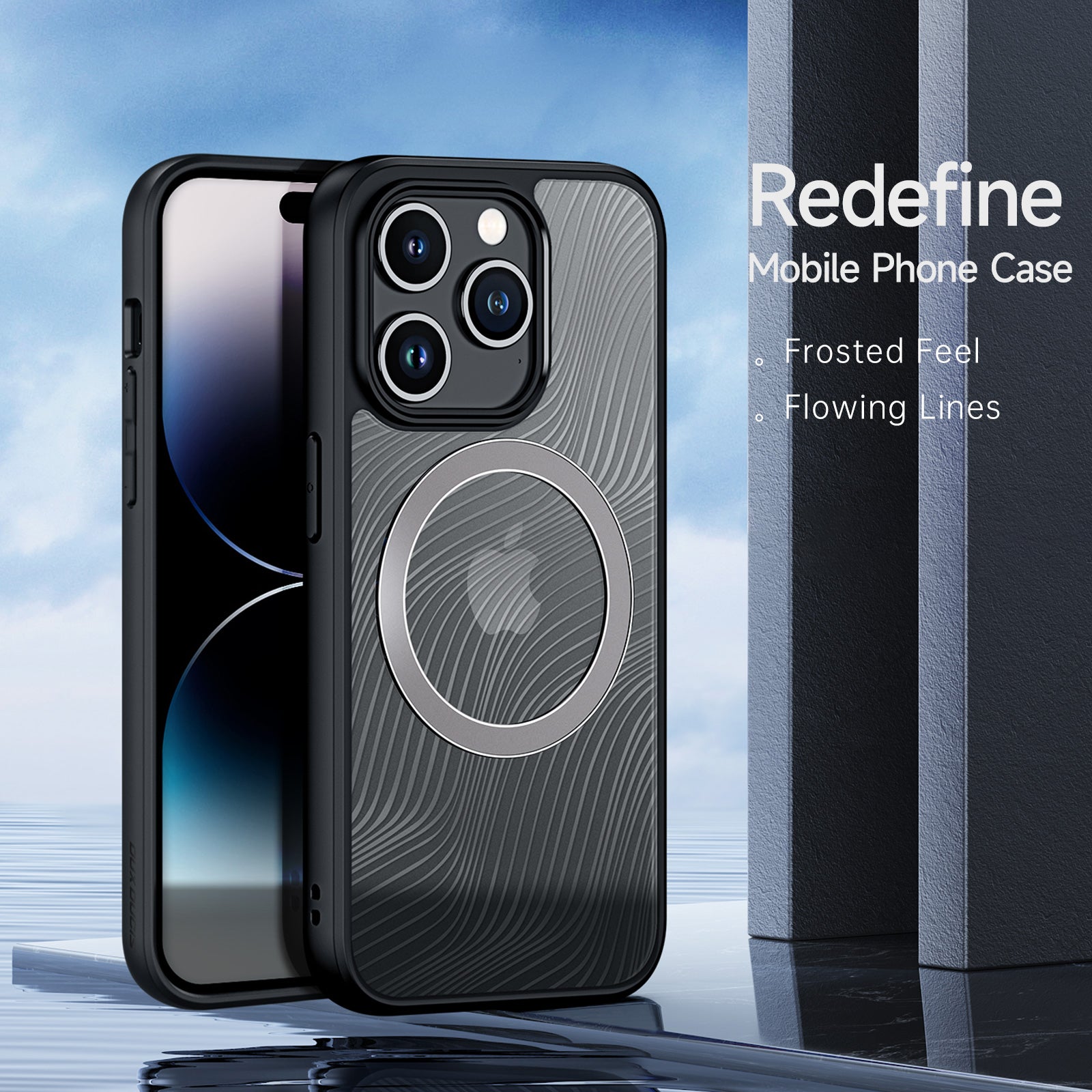 DUX DUCIS Aimo Series Magnetic Case til iPhone 15 Pro Matte TPU PC-telefoncover (REACH-certificering)