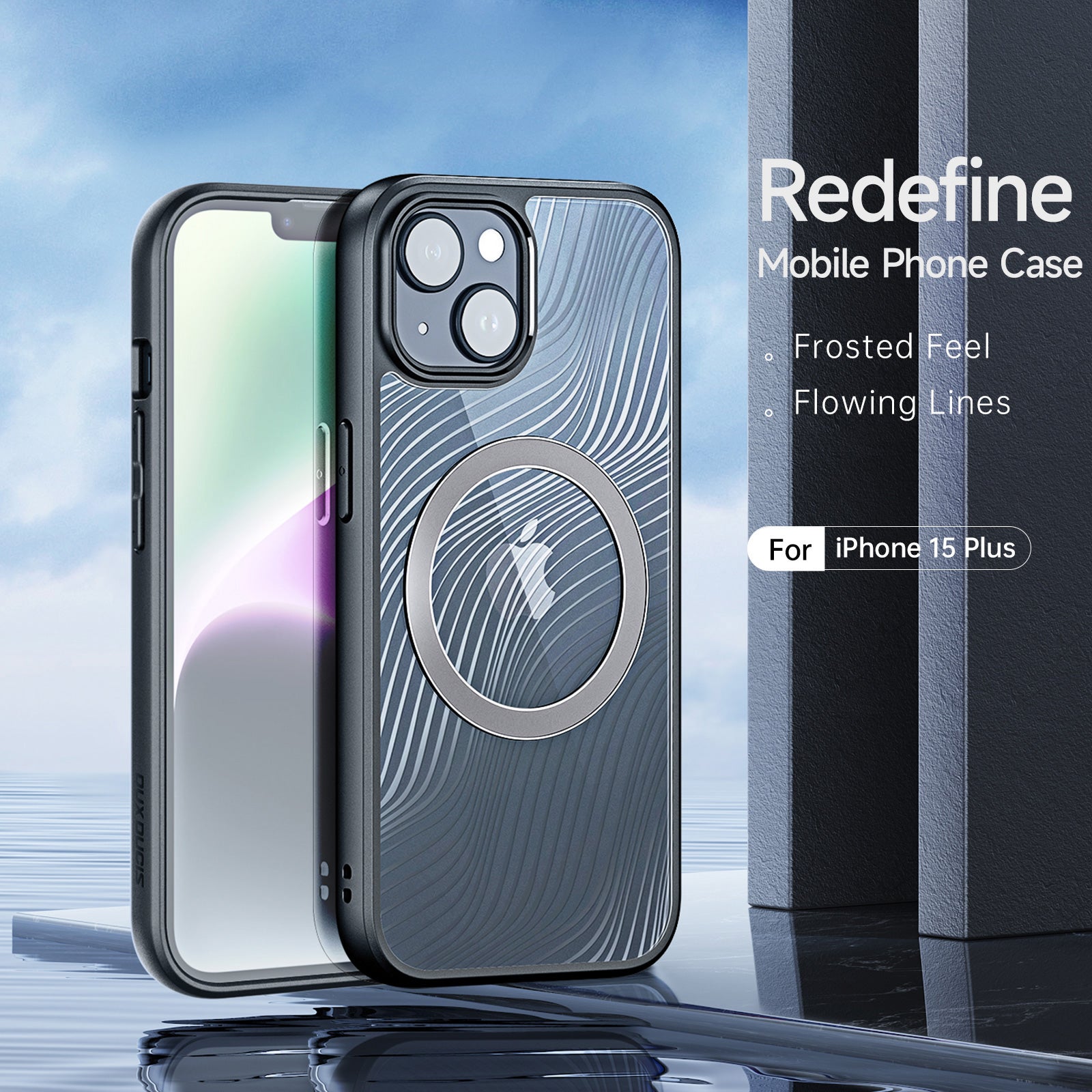 DUX DUCIS Aimo Series for iPhone 15 Plus Magnetic Phone Cover TPU PC Matte Case (REACH Certification)
