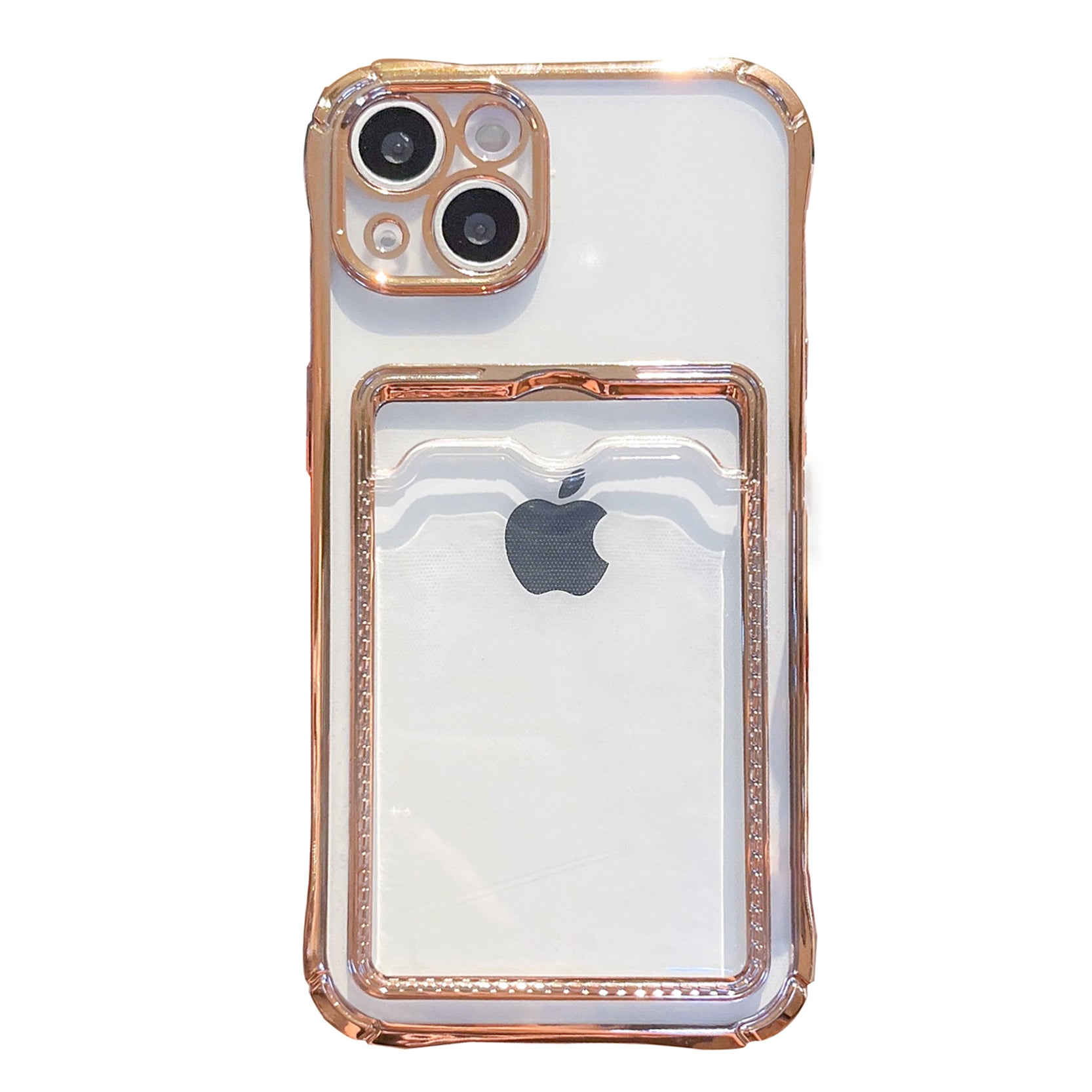 Protective Case for iPhone 14 Electroplating Soft TPU Phone Cover with Card Holder