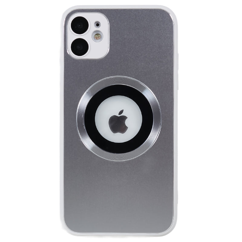 Logo View Magnetic Phone Case for iPhone 12 AG Matte Aluminum Alloy Ring Phone TPU Cover