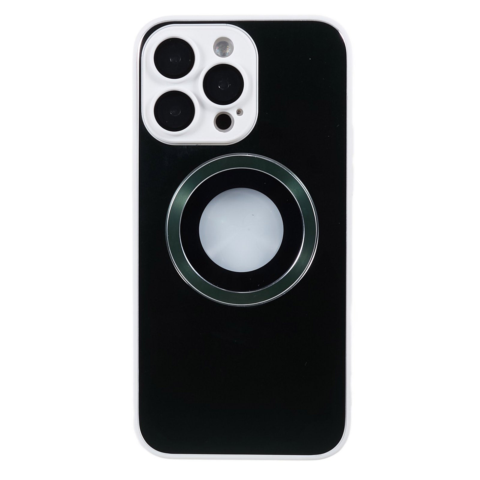 Logo View Phone Case for iPhone 12 Pro Aluminum Alloy Ring TPU AG Matte Magnetic Cover with Lens Protector