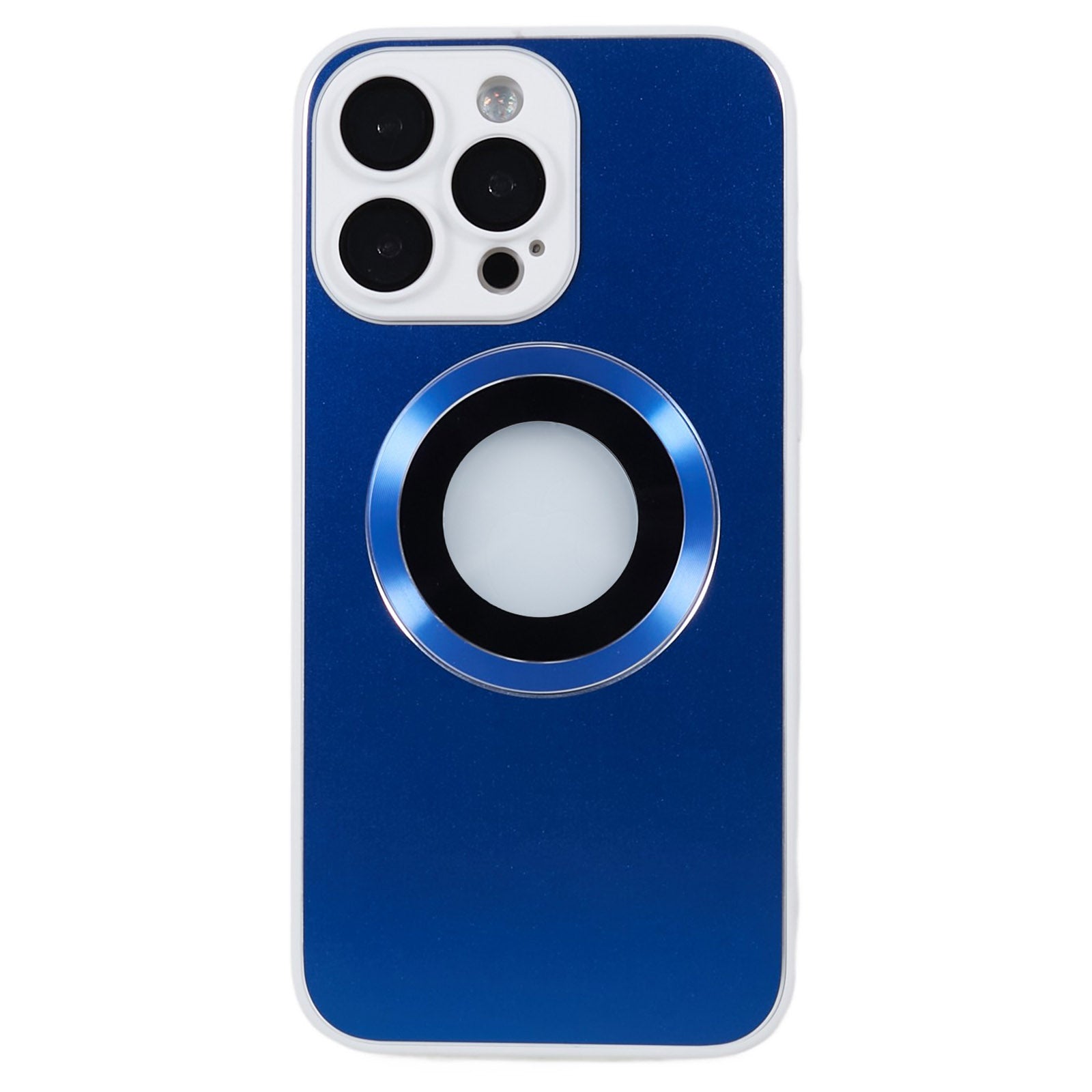 Logo View Phone Case for iPhone 12 Pro Aluminum Alloy Ring TPU AG Matte Magnetic Cover with Lens Protector