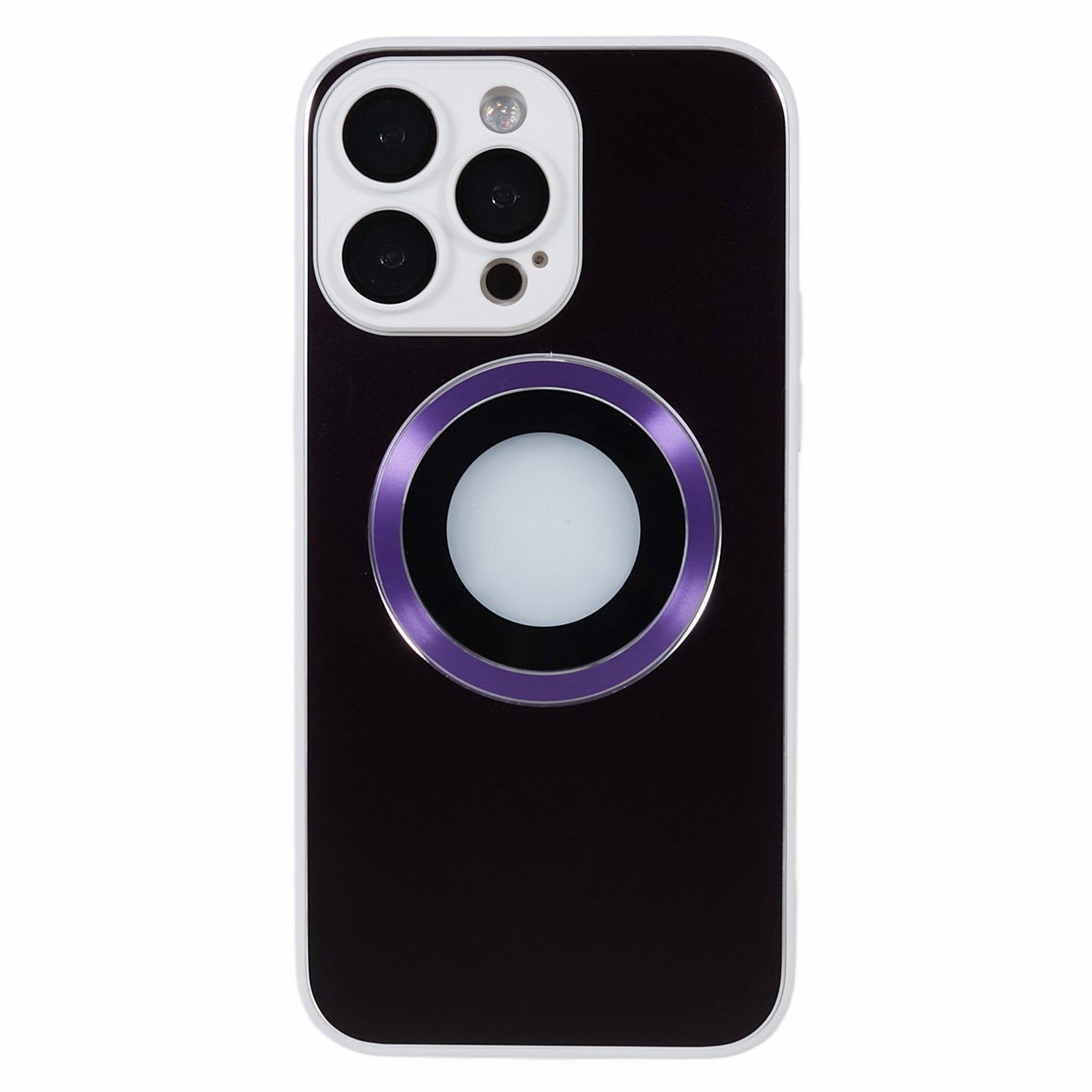 Logo View Phone Case for iPhone 12 Pro Aluminum Alloy Ring TPU AG Matte Magnetic Cover with Lens Protector