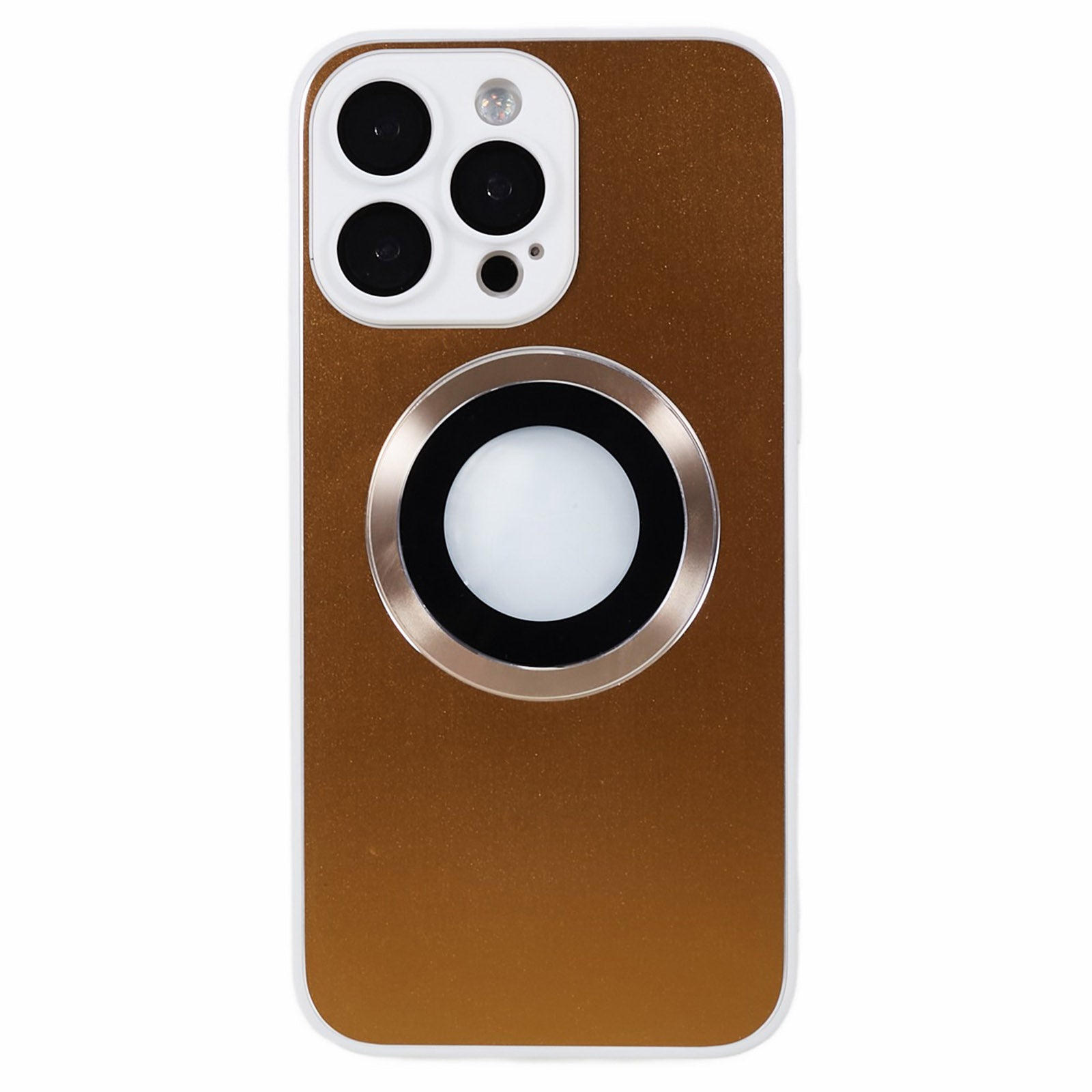 Logo View Phone Case for iPhone 12 Pro Aluminum Alloy Ring TPU AG Matte Magnetic Cover with Lens Protector