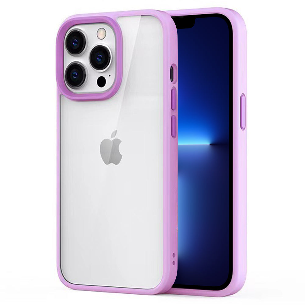 For iPhone 13 Pro Max 6.7 inch TPU PC Clear Back Cover Matte Anti-fingerprint Phone Case