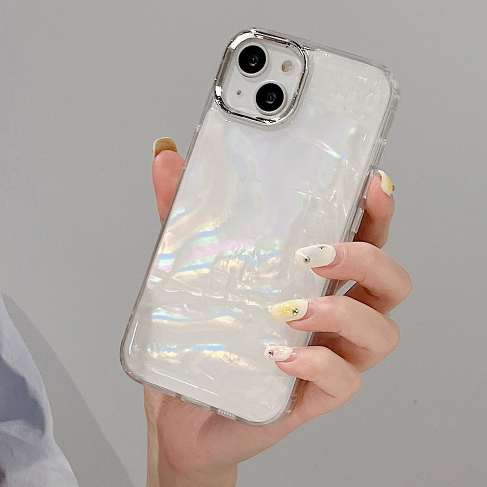 Acrylic TPU Phone Cover For iPhone 14 Plus Electroplating Fancy Colorful Shell Texture Cell Phone Case