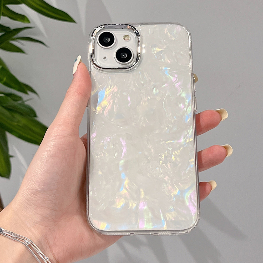 Pro iPhone 13 Pouzdro na telefon Galvanické pokovování Efektní barevný kryt TPU na telefon s texturou skořepiny