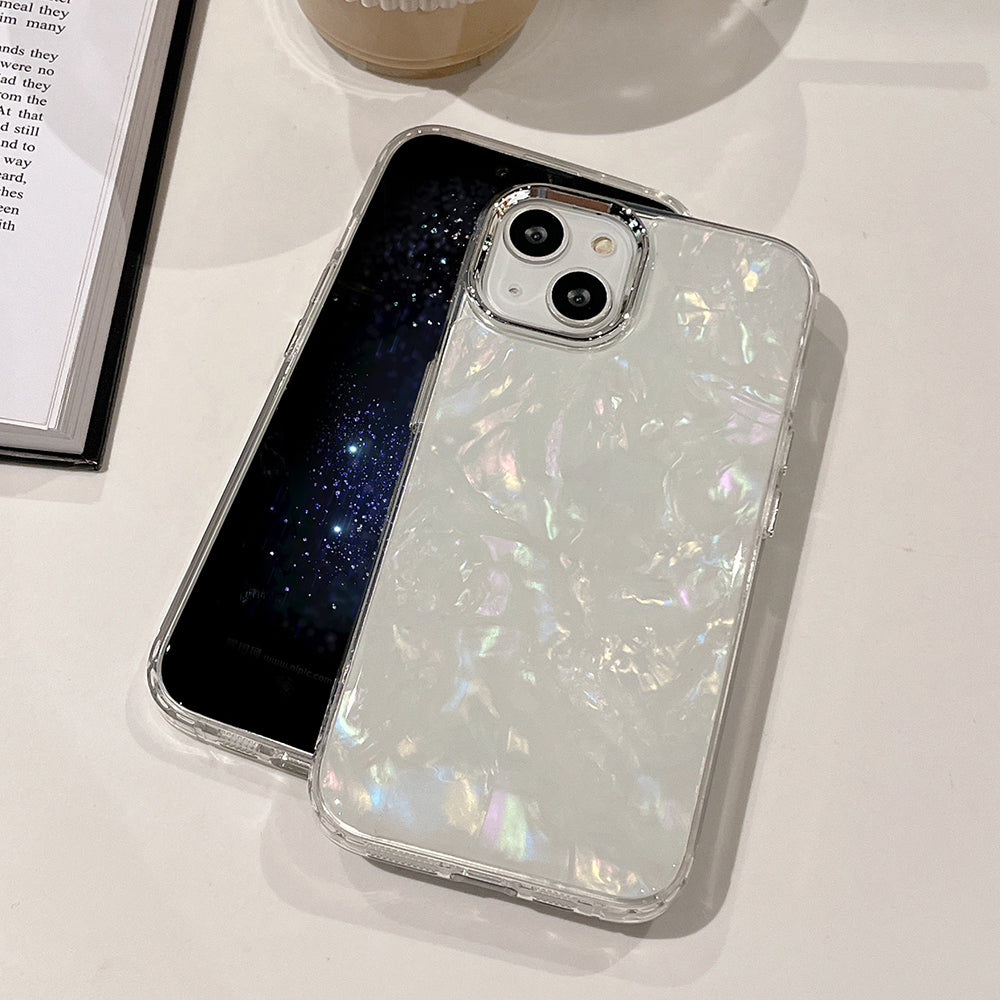 Pro iPhone 13 Pouzdro na telefon Galvanické pokovování Efektní barevný kryt TPU na telefon s texturou skořepiny