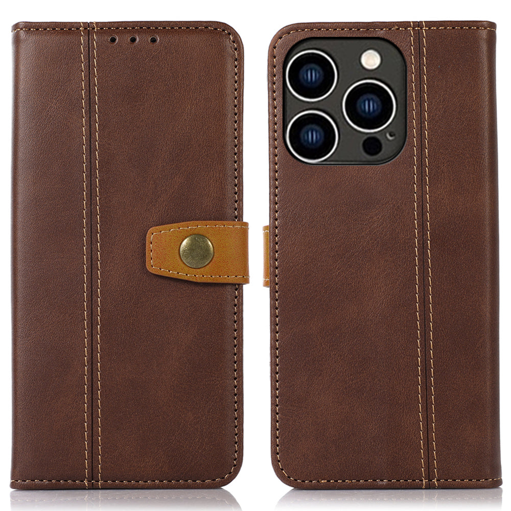 Pouzdro na telefon pro iPhone 15 Pro Max Calf Texture Skládací stojánek z PU kůže Flip Cover