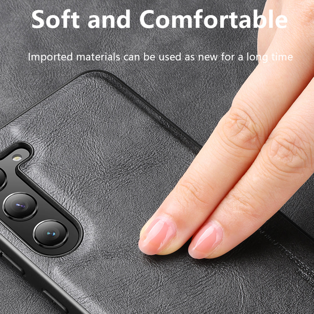 X-LEVEL Phone Case for Samsung Galaxy S23 Ultra Bojue-3 Series PU Leather Coated TPU Back Cover