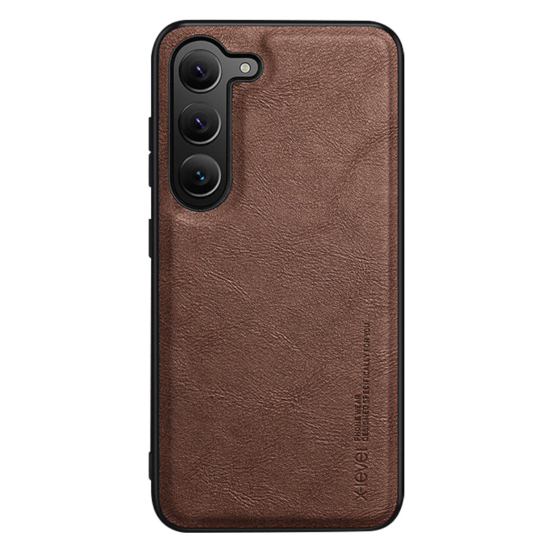 X-LEVEL Bojue-3 Series For Samsung Galaxy S23 PU Leather Coated TPU Cover Anti-scratch Phone Case