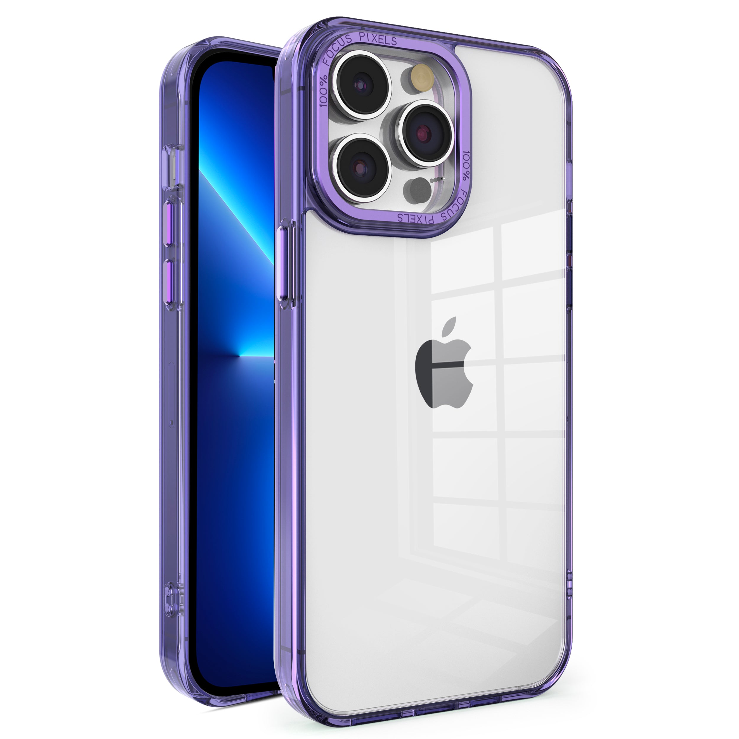 For iPhone 13 Pro Max Crystal Series Back Cover Drop Proof Transparent PC TPU Phone Case