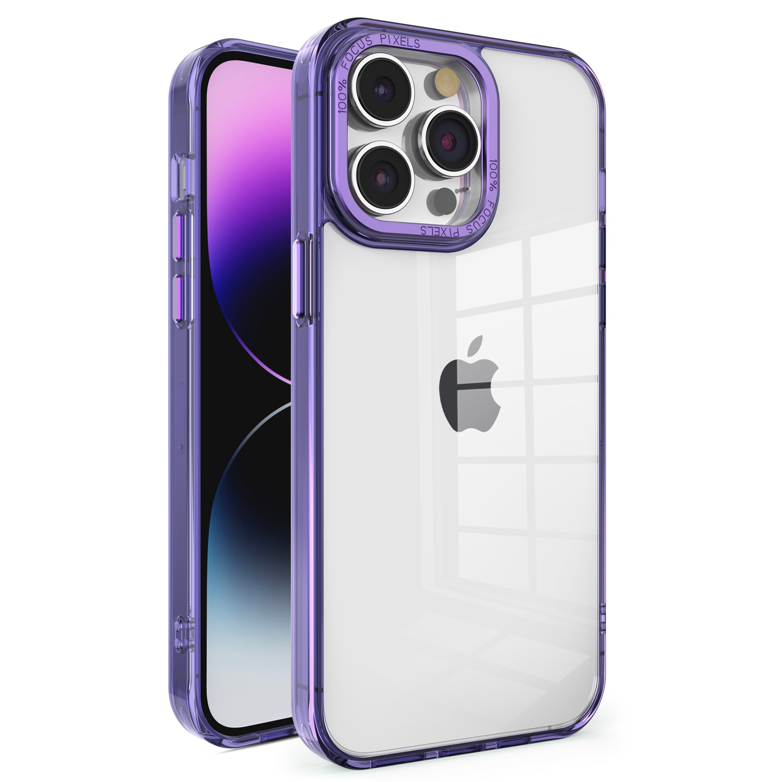 For iPhone 14 Pro Max Crystal Series Back Cover Transparent Shockproof PC TPU Phone Case