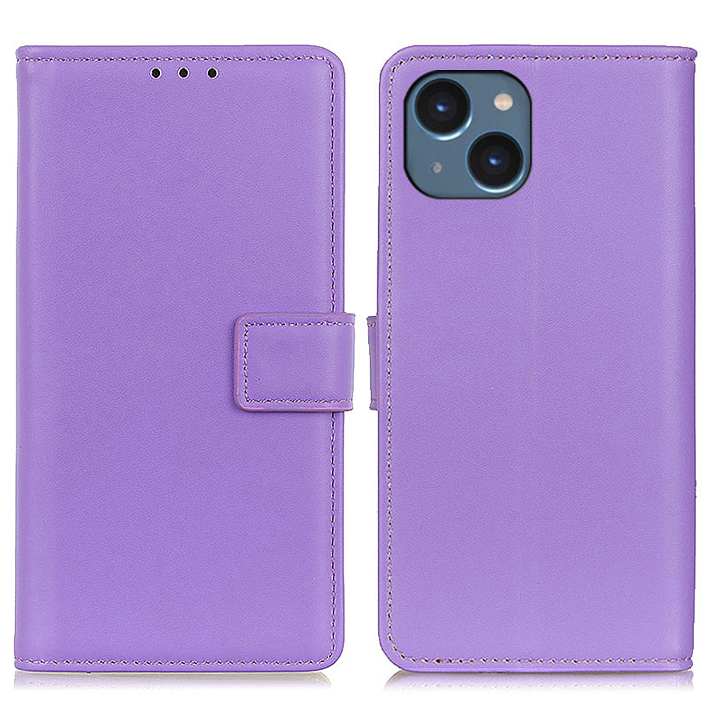 For iPhone 15 Plus PU Leather Phone Full Protection Case Wallet Foldable Stand Phone Cover