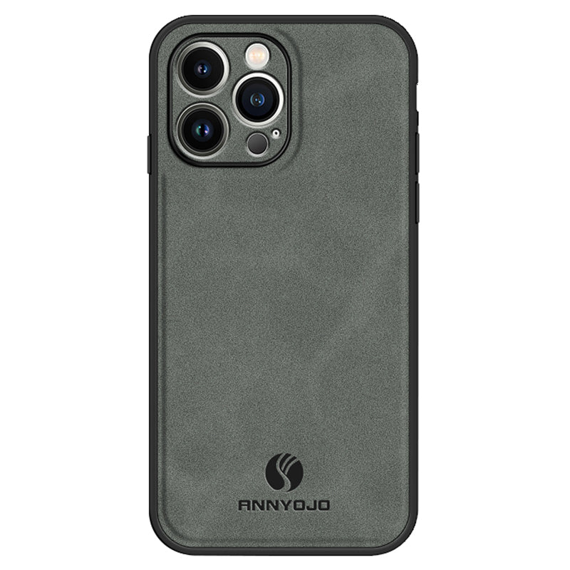 ANNYOJO For iPhone 14 Pro Max Phone Case PU Leather PC TPU Bump Proof Cover with Car Mount Metal Sheet