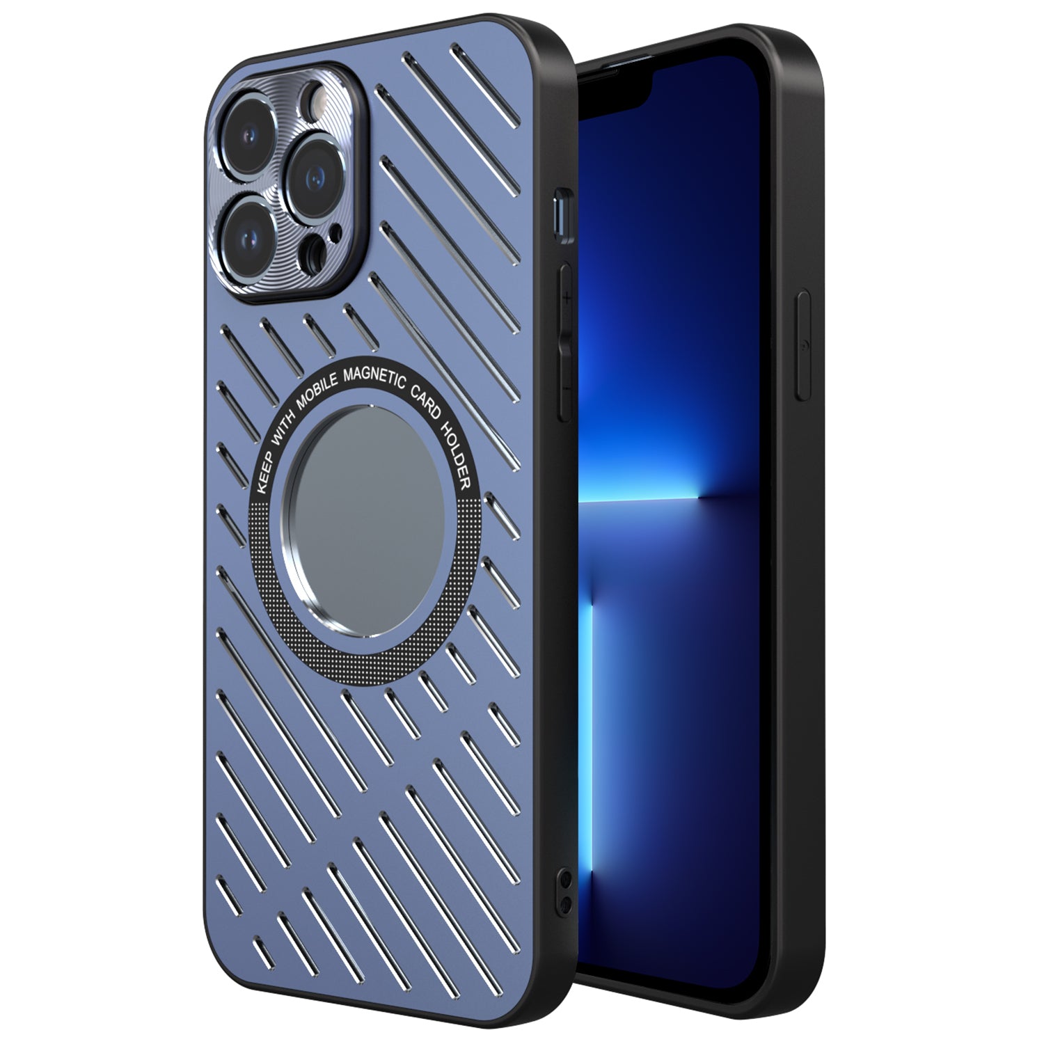 Zadní kryt R-JUST RJ57 pro iPhone 13 Pro Kompatibilní s pouzdrem MagSafe Heat Dissipation Dutým kovovým TPU pouzdrem na telefon