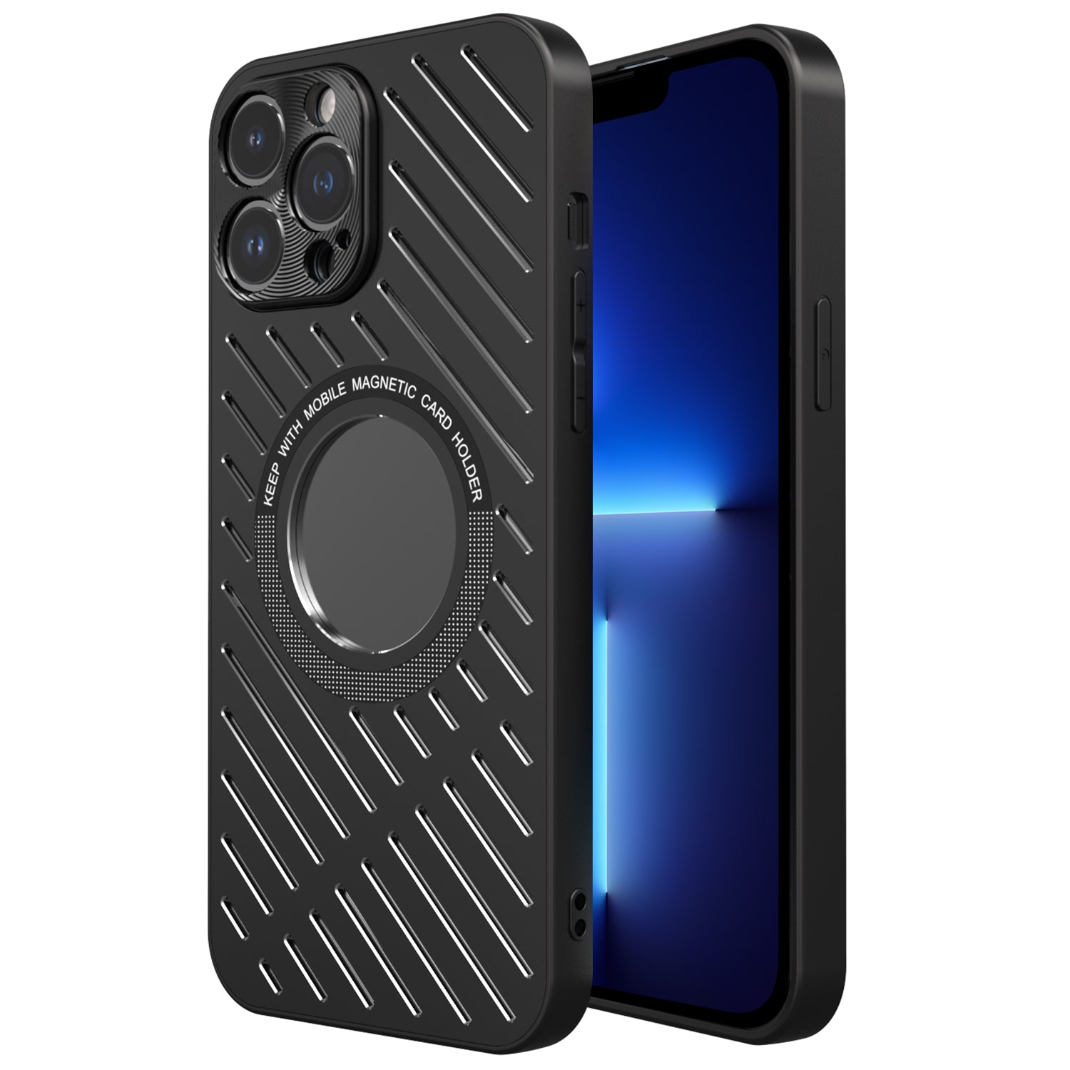 Zadní kryt R-JUST RJ57 pro iPhone 13 Pro Kompatibilní s pouzdrem MagSafe Heat Dissipation Dutým kovovým TPU pouzdrem na telefon