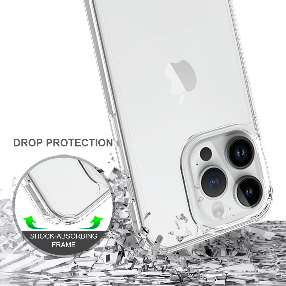For iPhone 15 Pro Slim-Fit Hybrid Phone Cover Shell Anti-Scratch Clear Acrylic TPU Mobile Phone Case