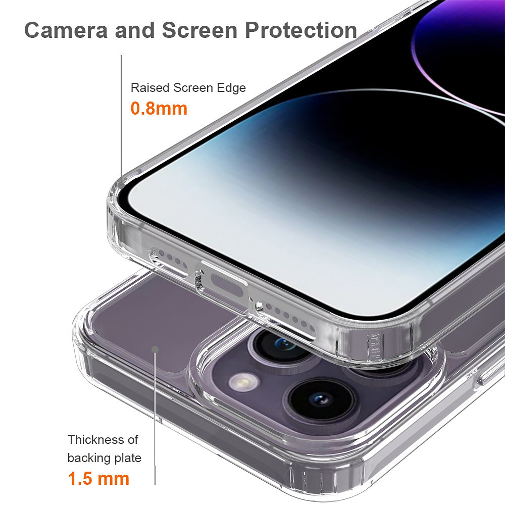 For iPhone 15 Pro Max Shockproof Acrylic TPU Hybrid Mobile Phone Cover Clear Anti-Scratch Phone Case Shell