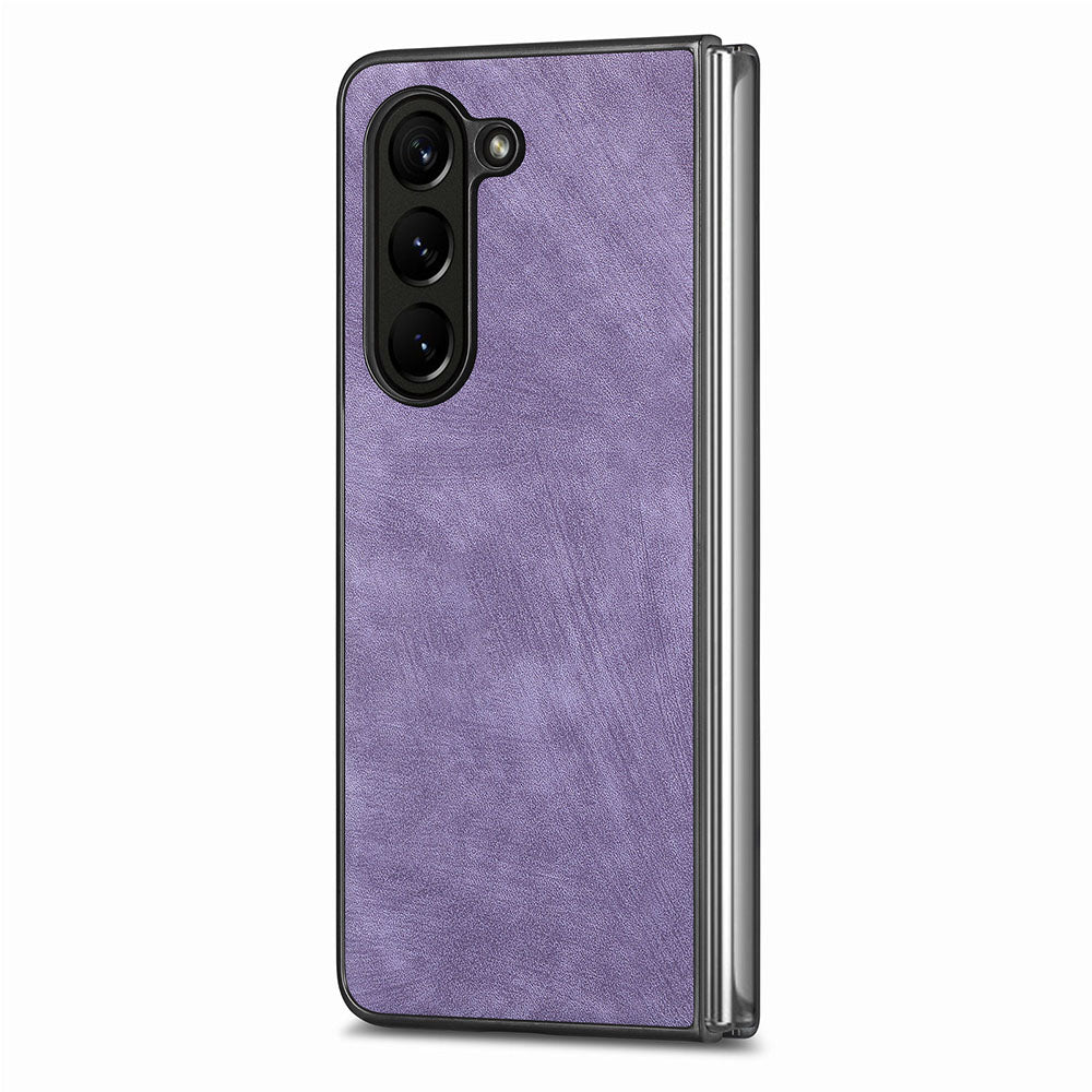 For Samsung Galaxy Z Fold5 5G Vintage PU Leather PC Phone Case Anti-Scratch Protective Cover