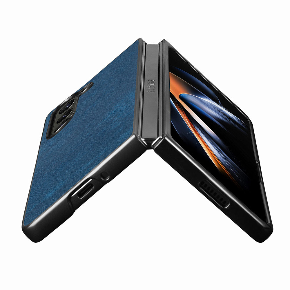 For Samsung Galaxy Z Fold5 5G Vintage PU Leather PC Phone Case Anti-Scratch Protective Cover