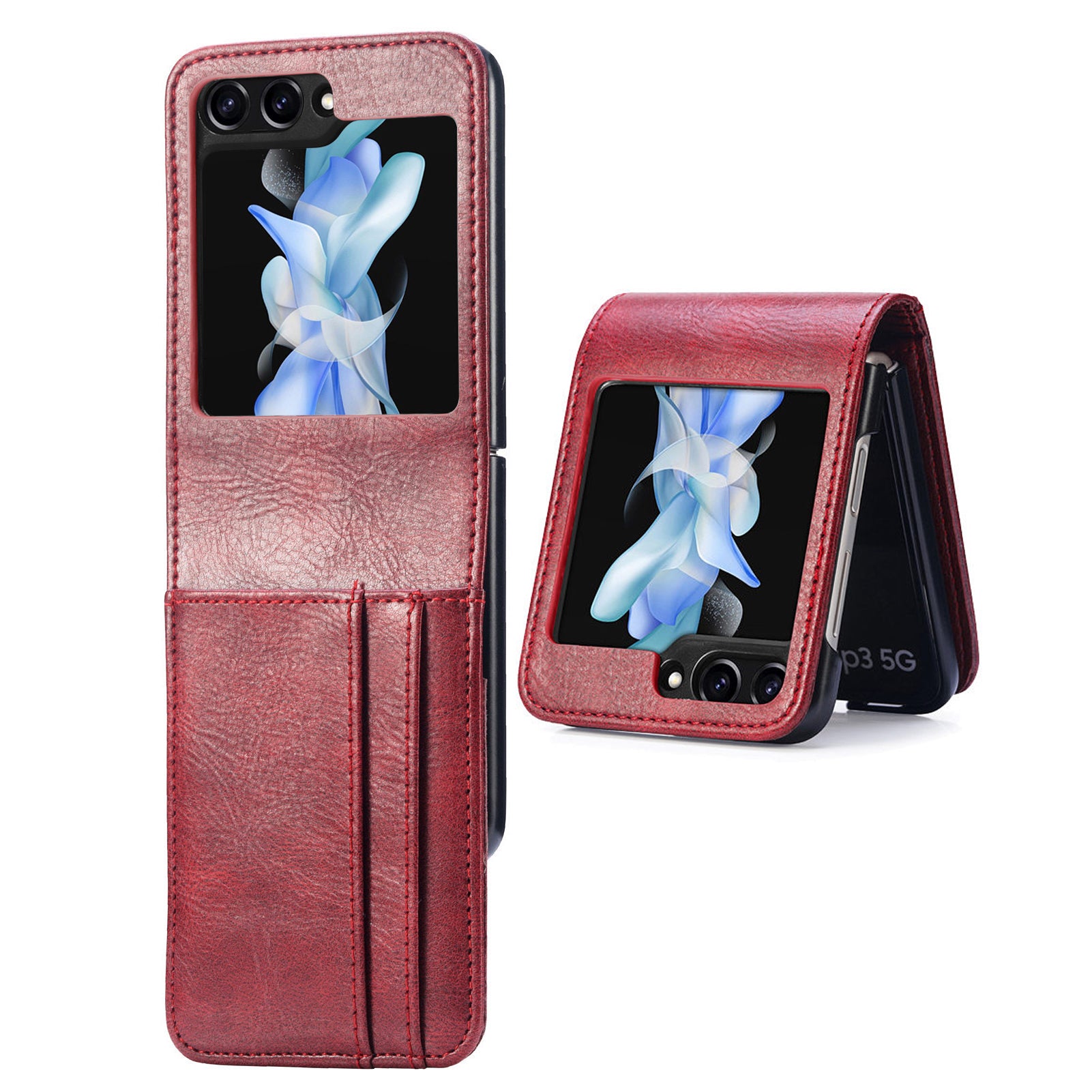 Peněženka pro telefon Samsung Galaxy Z Flip5 5G Anti-Drop PU kožená skořepina na PC