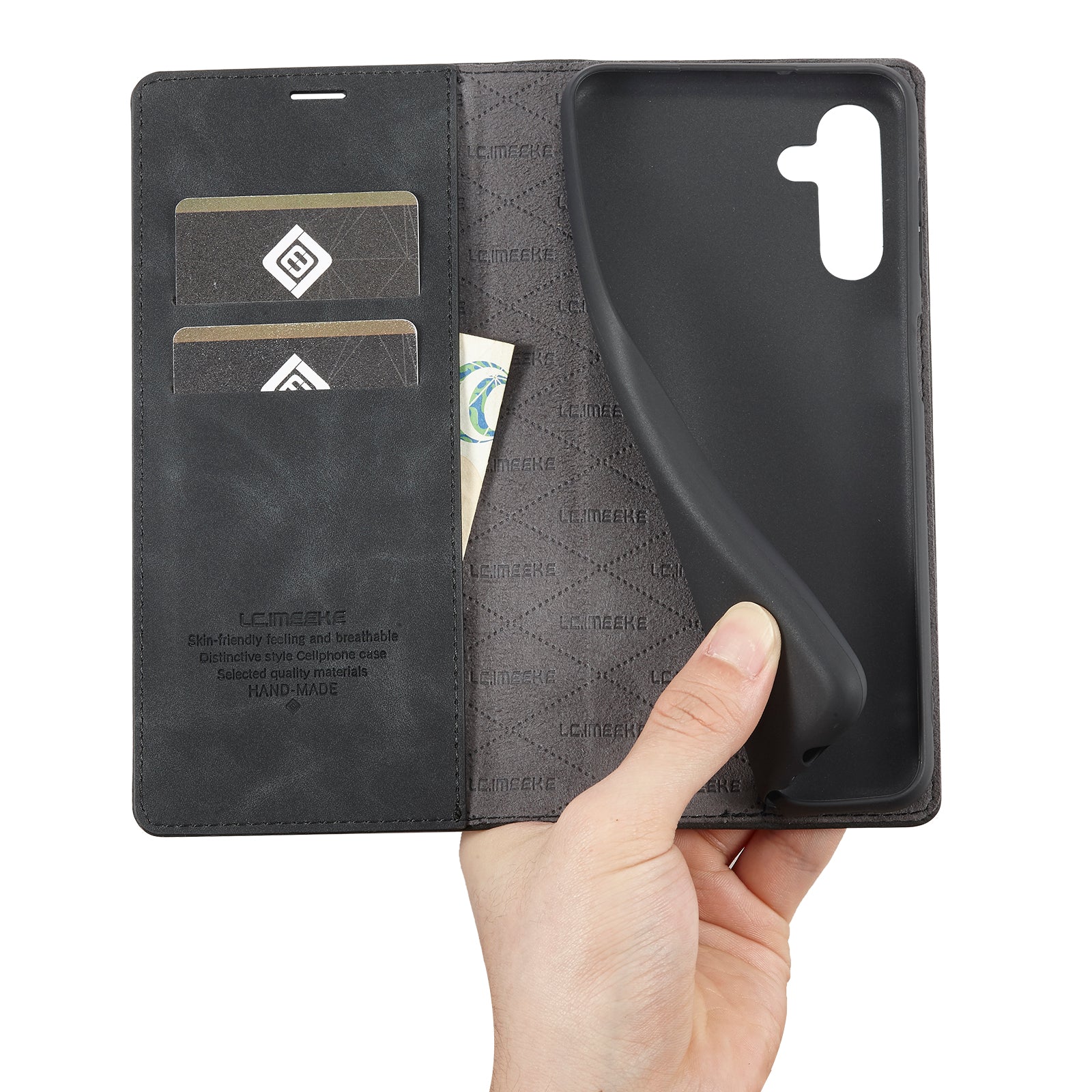 LC.IMEEKE For Samsung Galaxy A24 4G Microfiber Leather Flip Case Wallet Stand Phone Cover