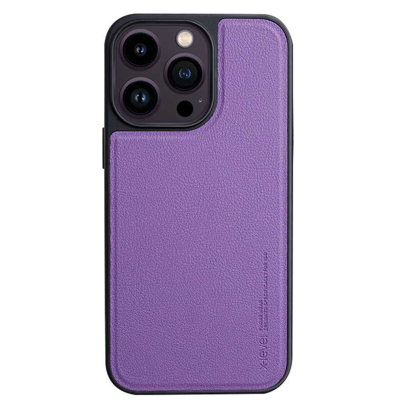 X-LEVEL For iPhone 14 Pro Max Magnetic Case Compatible with MagSafe Leather Coated TPU Anti-drop Cover