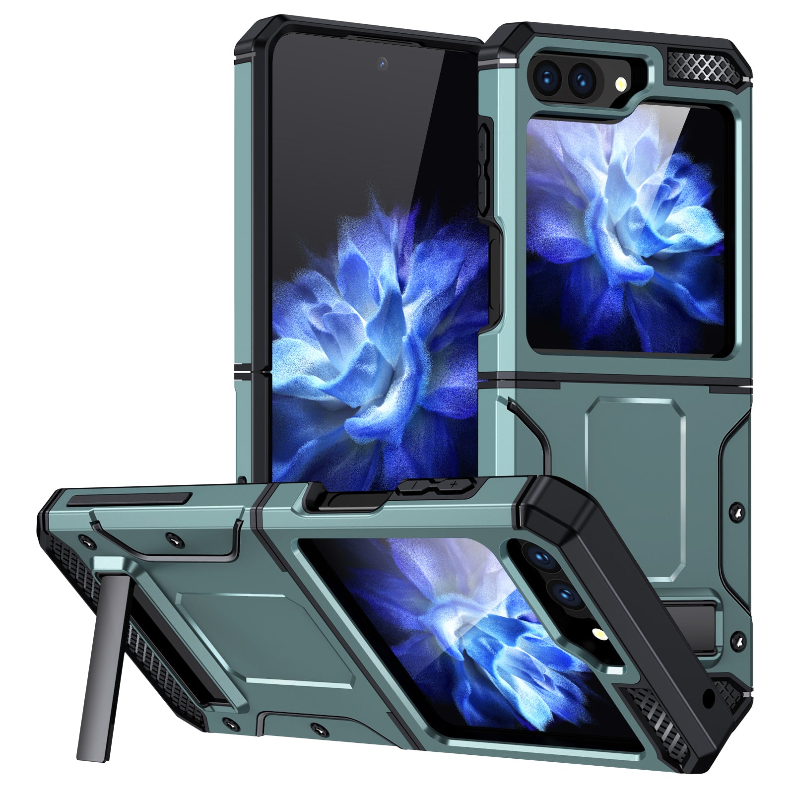 For Samsung Galaxy Z Flip5 5G TPU PC Shockproof Cover Kickstand Phone Case
