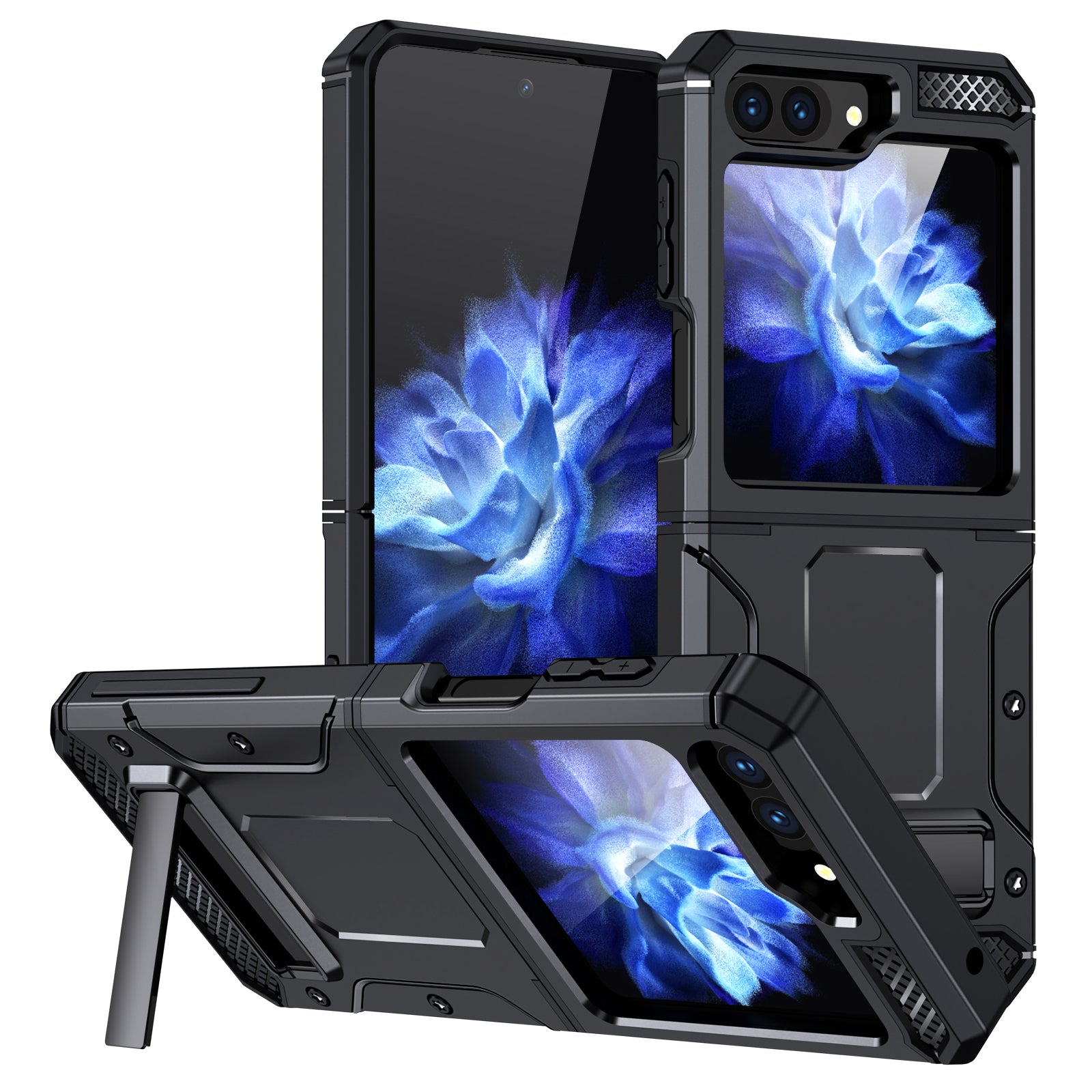 For Samsung Galaxy Z Flip5 5G TPU PC Shockproof Cover Kickstand Phone Case