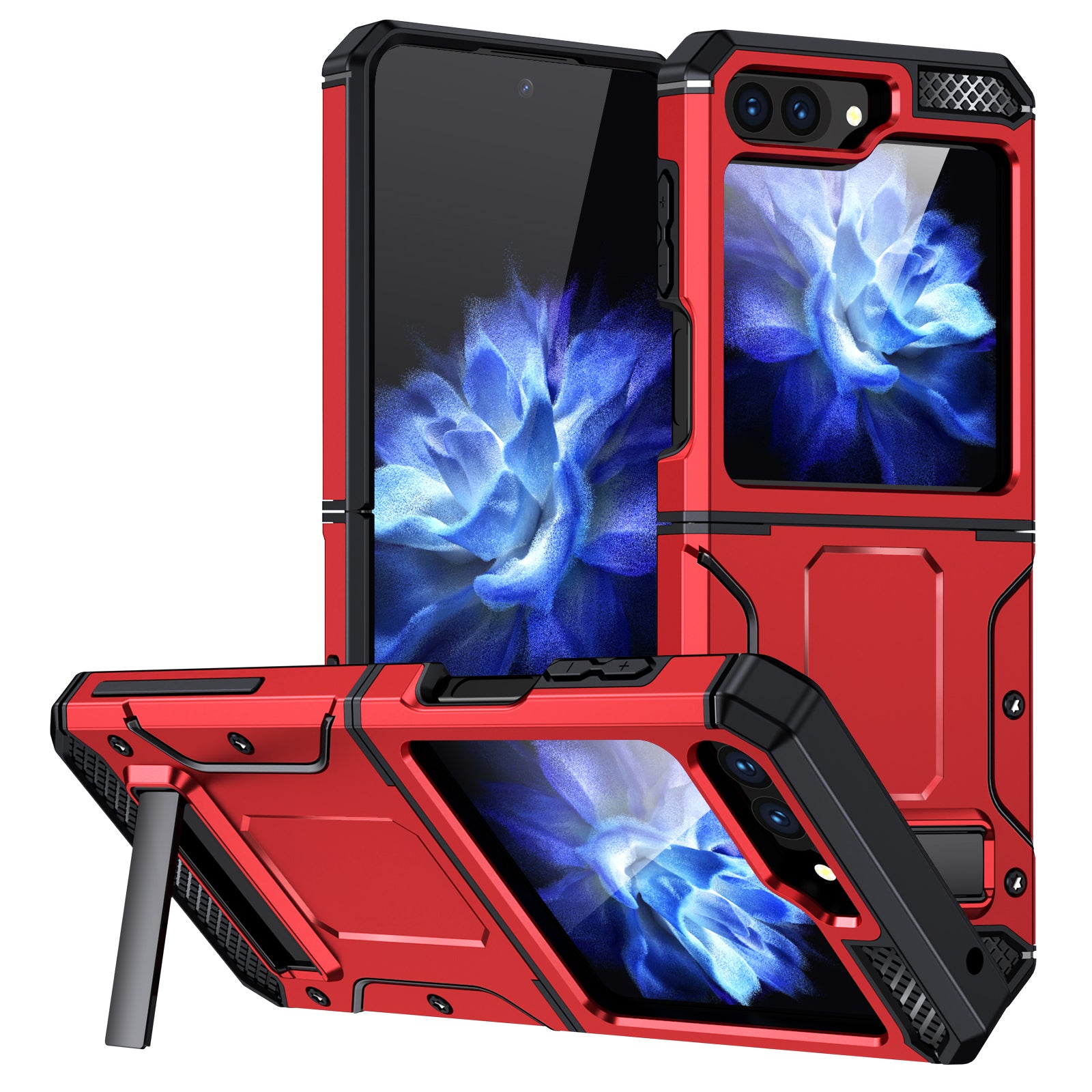 For Samsung Galaxy Z Flip5 5G TPU PC Shockproof Cover Kickstand Phone Case