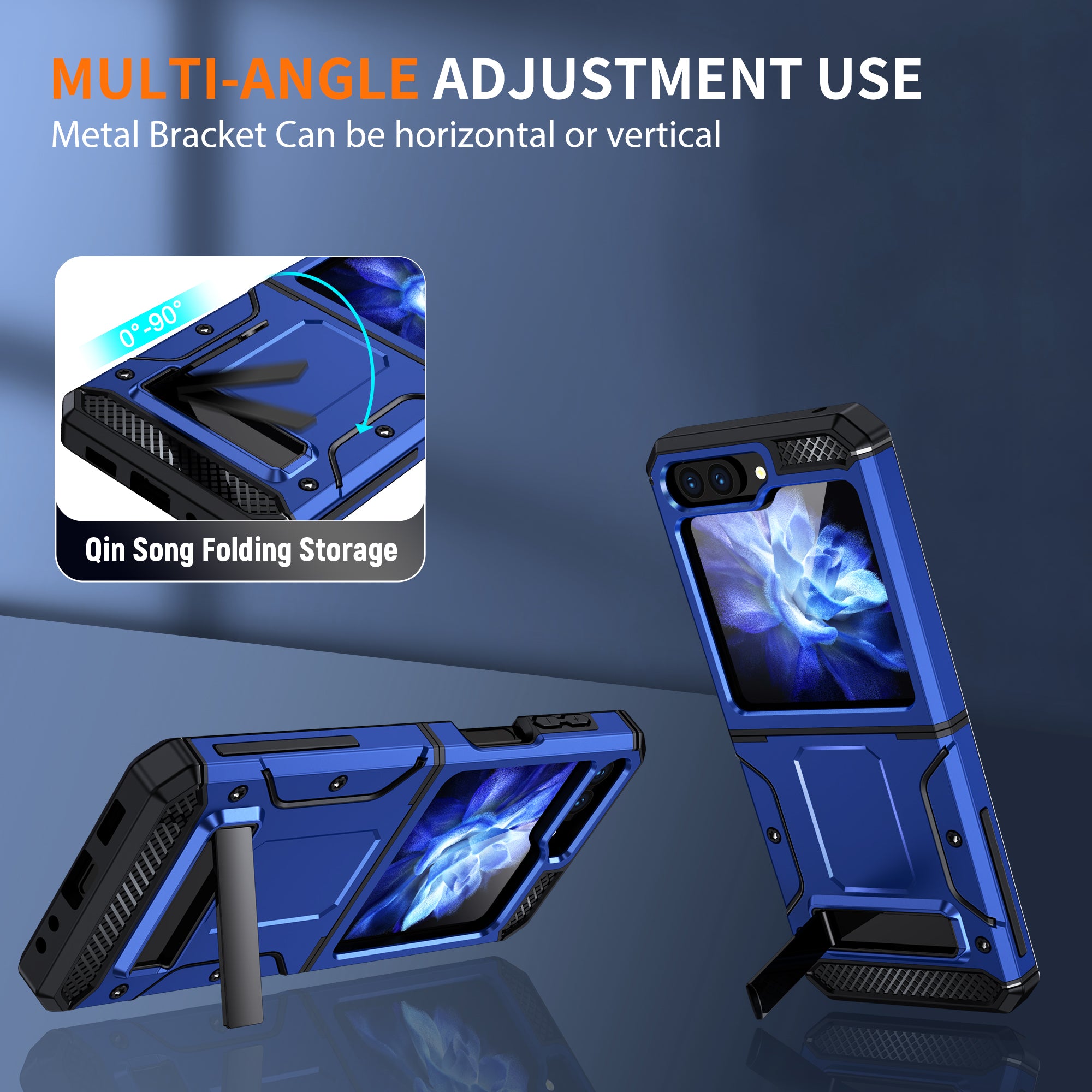 For Samsung Galaxy Z Flip5 5G TPU PC Shockproof Cover Kickstand Phone Case