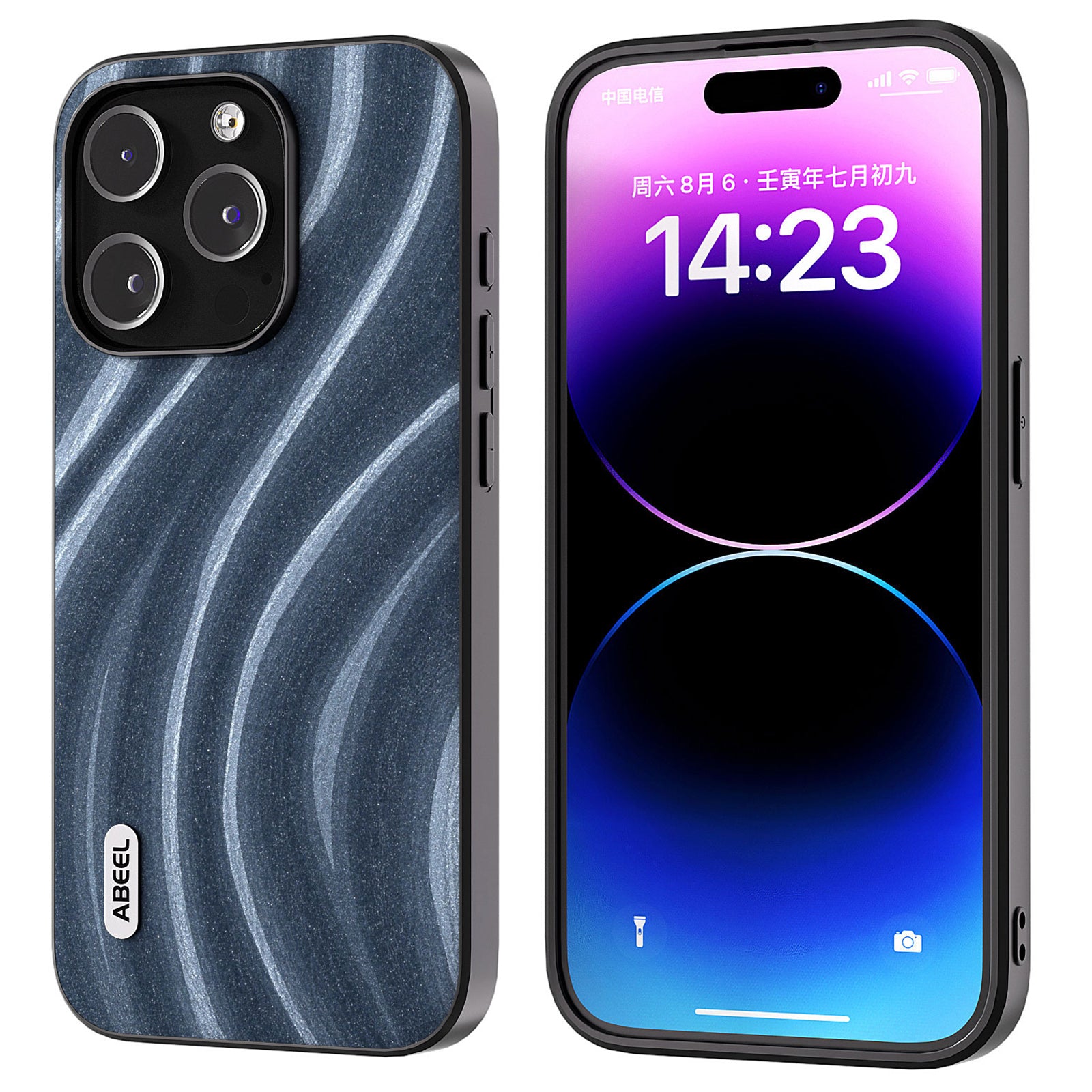 ABEEL Milky Way Series for iPhone 15 Pro Max PU Leather PC TPU Phone Case Ultra-Thin Cover