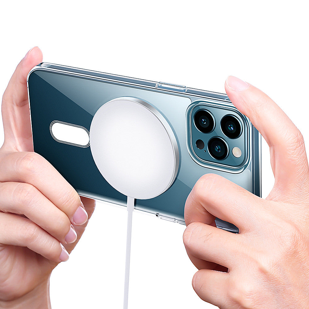 For iPhone 15 Pro Max Mobile Phone Case Clear Design Magnetic Ring Acrylic TPU Phone Shell Cover Compatible with MagSafe