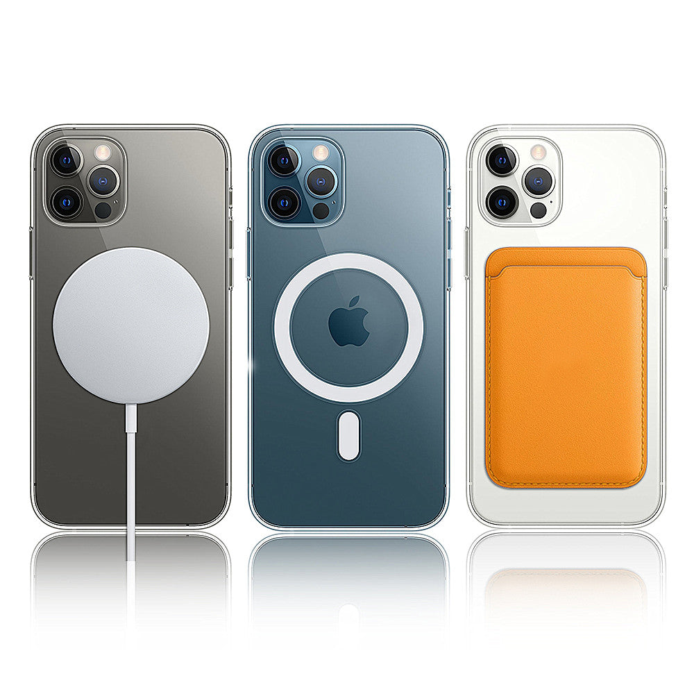 For iPhone 15 Pro Max Mobile Phone Case Clear Design Magnetic Ring Acrylic TPU Phone Shell Cover Compatible with MagSafe