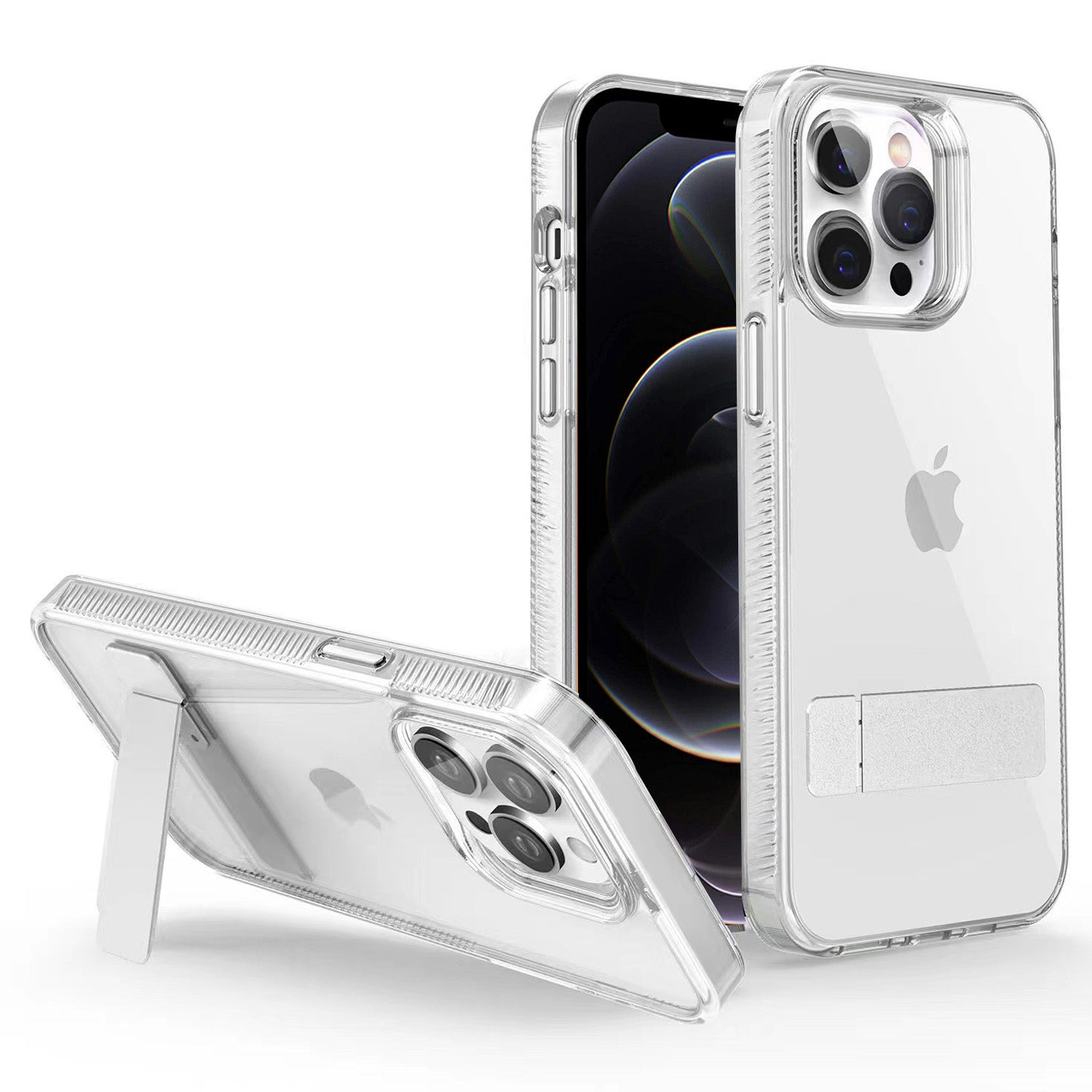 G Style For iPhone 12 Pro Max Kickstand Phone Case Anti-drop TPU Acrylic Clear Phone Cover