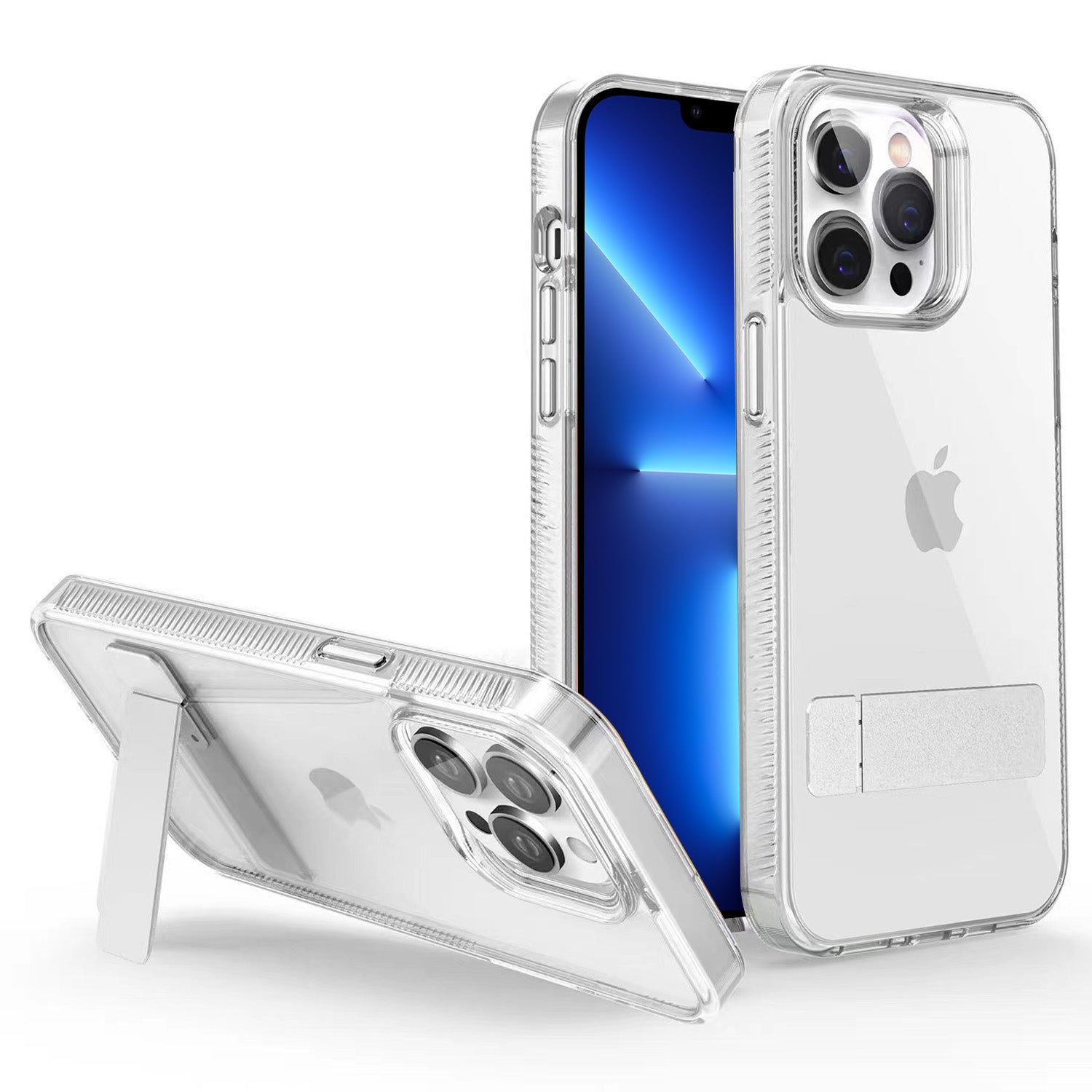 G Style For iPhone 13 Pro Kickstand Case TPU Acrylic Anti-scratch Transparent Phone Cover