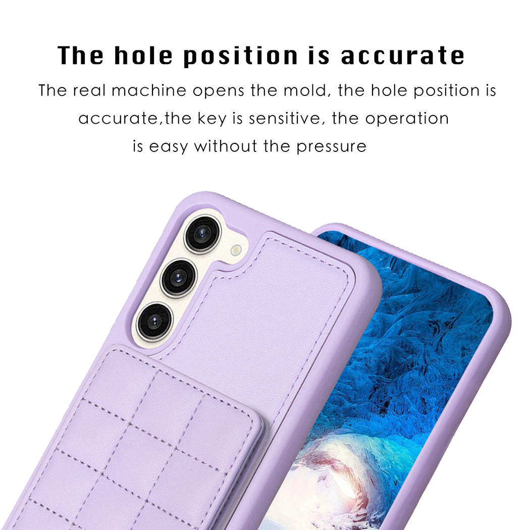Style-BF24 for Samsung Galaxy S23 Kickstand Card Holder Phone Case PU Leather Coated TPU Cover