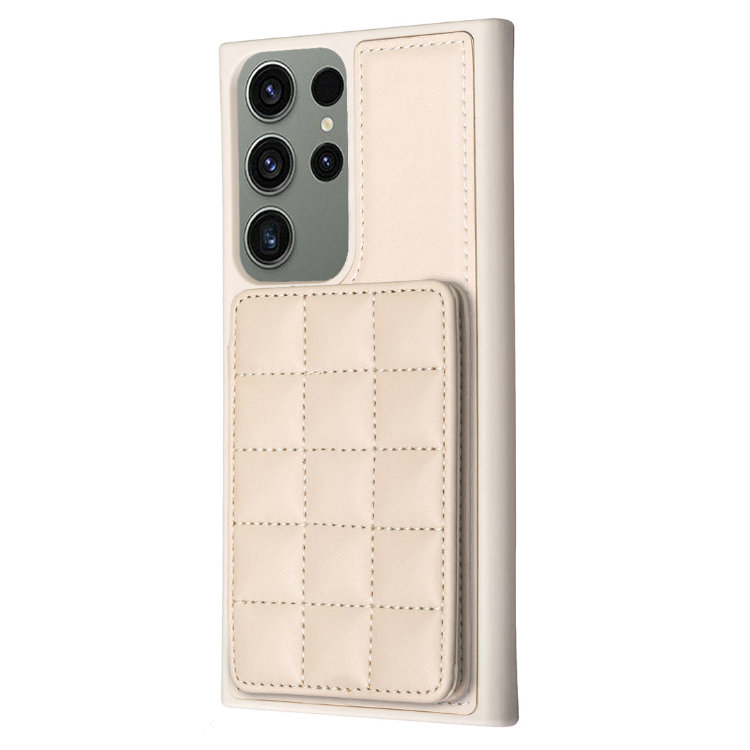 Style-BF24 for Samsung Galaxy S23 Ultra Kickstand PU Leather Coated TPU Case Card Holder Phone Cover