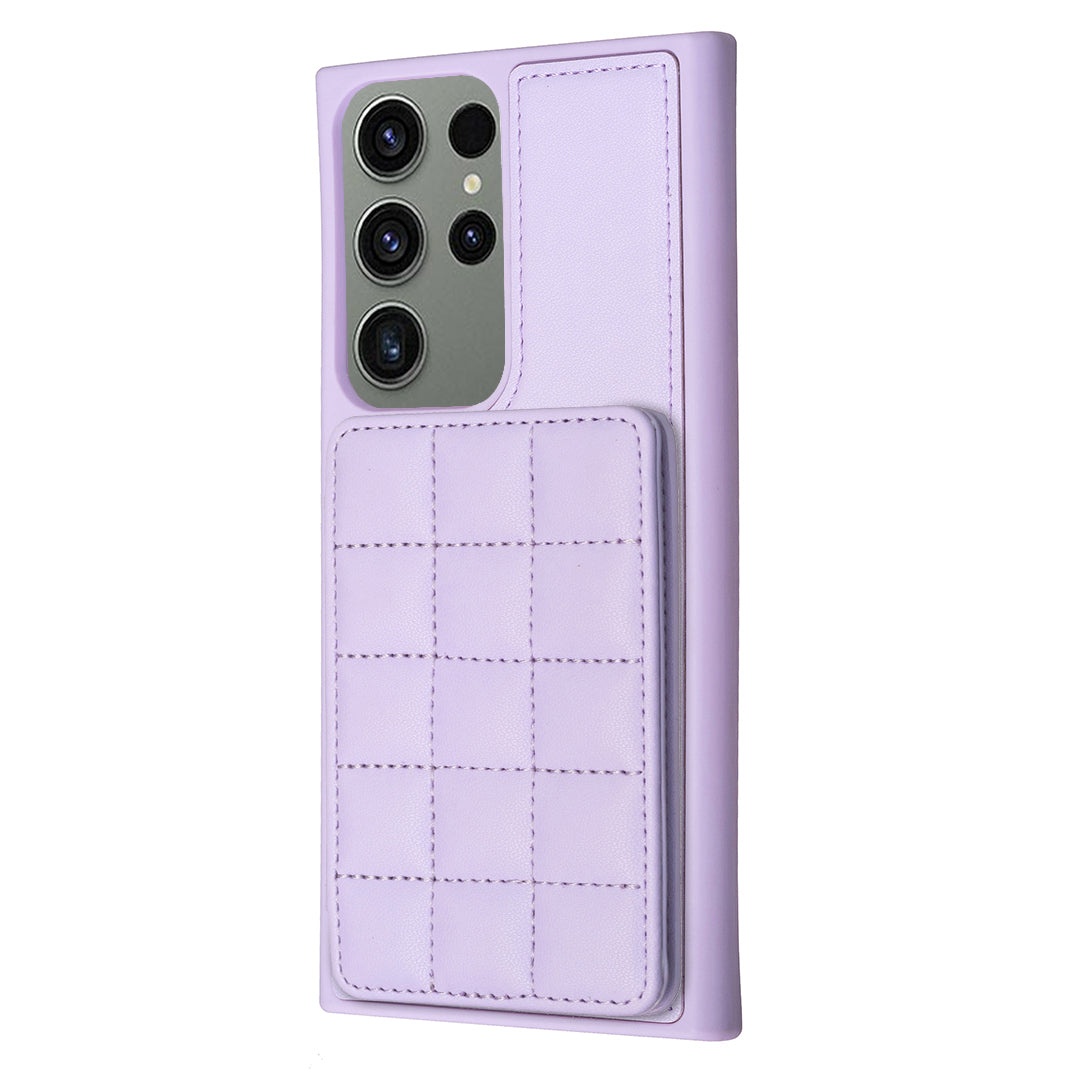 Style-BF24 for Samsung Galaxy S23 Ultra Kickstand PU Leather Coated TPU Case Card Holder Phone Cover