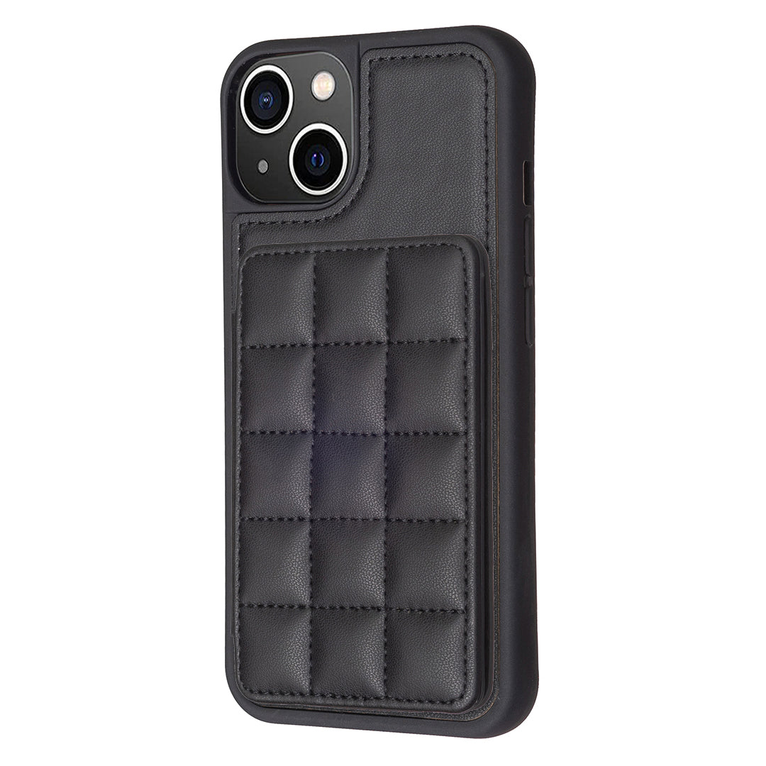 Style-BF24 for iPhone 14 Plus Kickstand Case Card Holder PU Leather Coated TPU Phone Cover