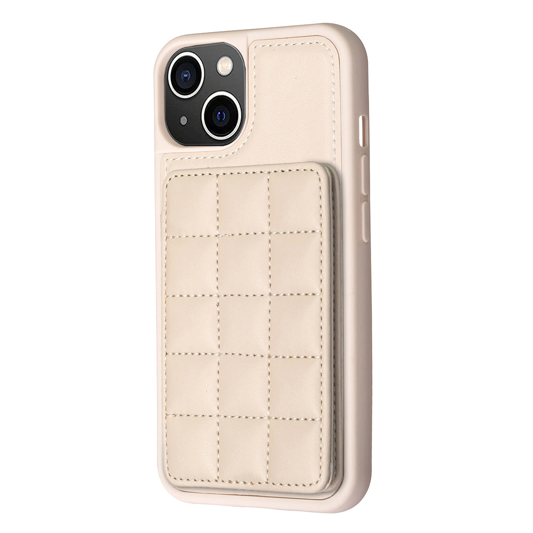 Style-BF24 for iPhone 14 Plus Kickstand Case Card Holder PU Leather Coated TPU Phone Cover