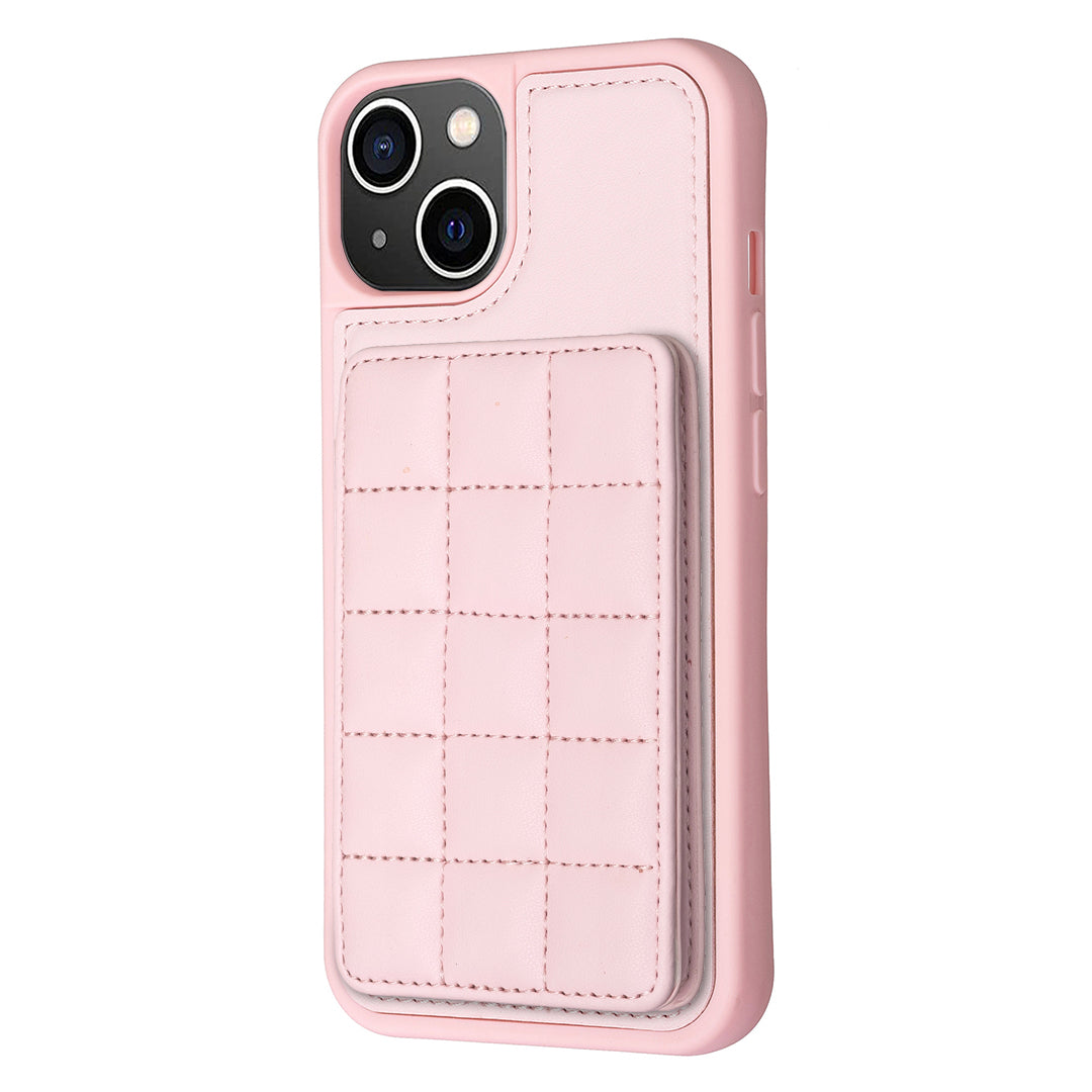 Style-BF24 For iPhone 13/14 PU Leather Coated TPU Cover Card Slots Kickstand Phone Case