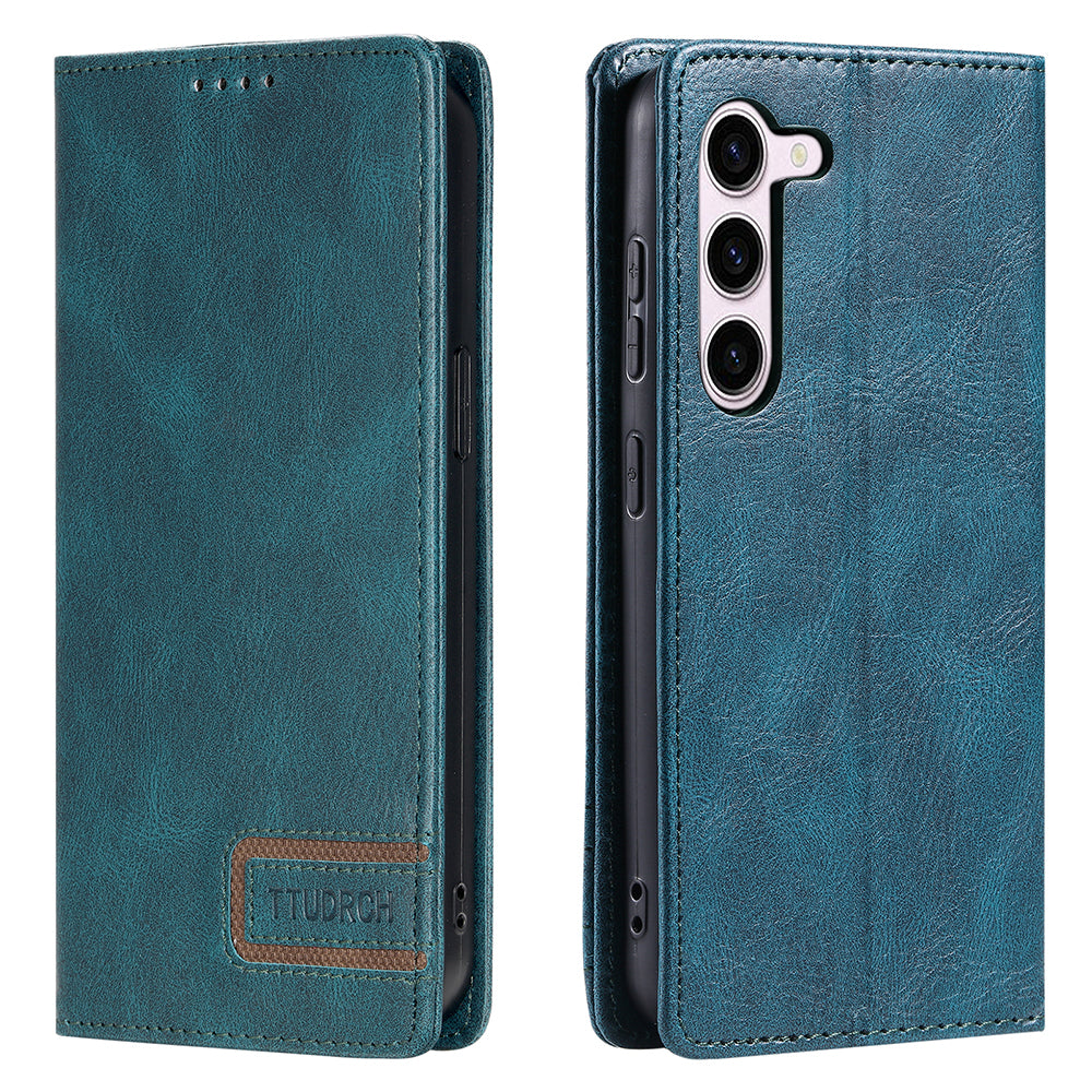 TTUDRCH Style 007 For Samsung Galaxy S23 Leather Phone Case RFID Blocking Stand Cover Wallet