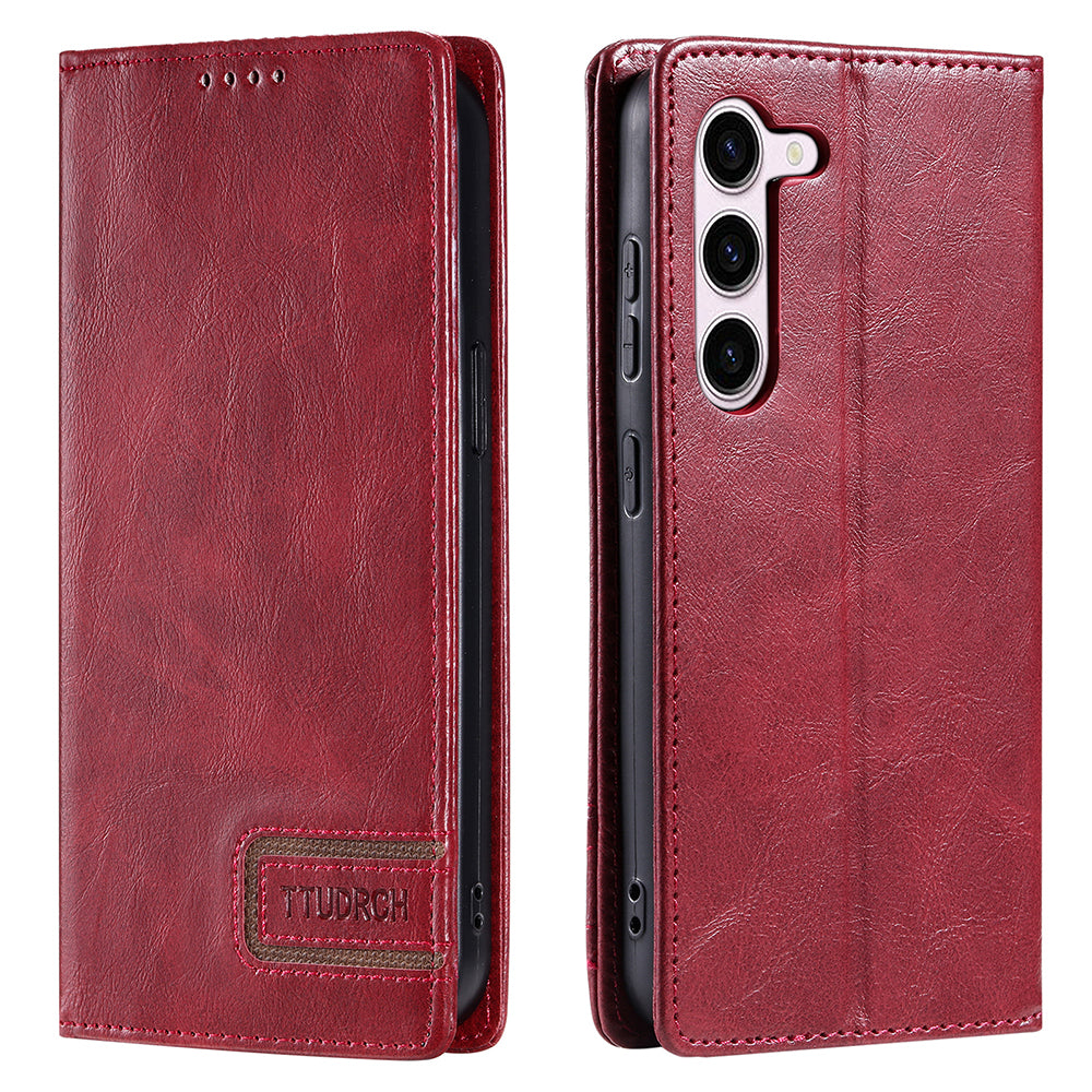 TTUDRCH Style 007 For Samsung Galaxy S23 Leather Phone Case RFID Blocking Stand Cover Wallet