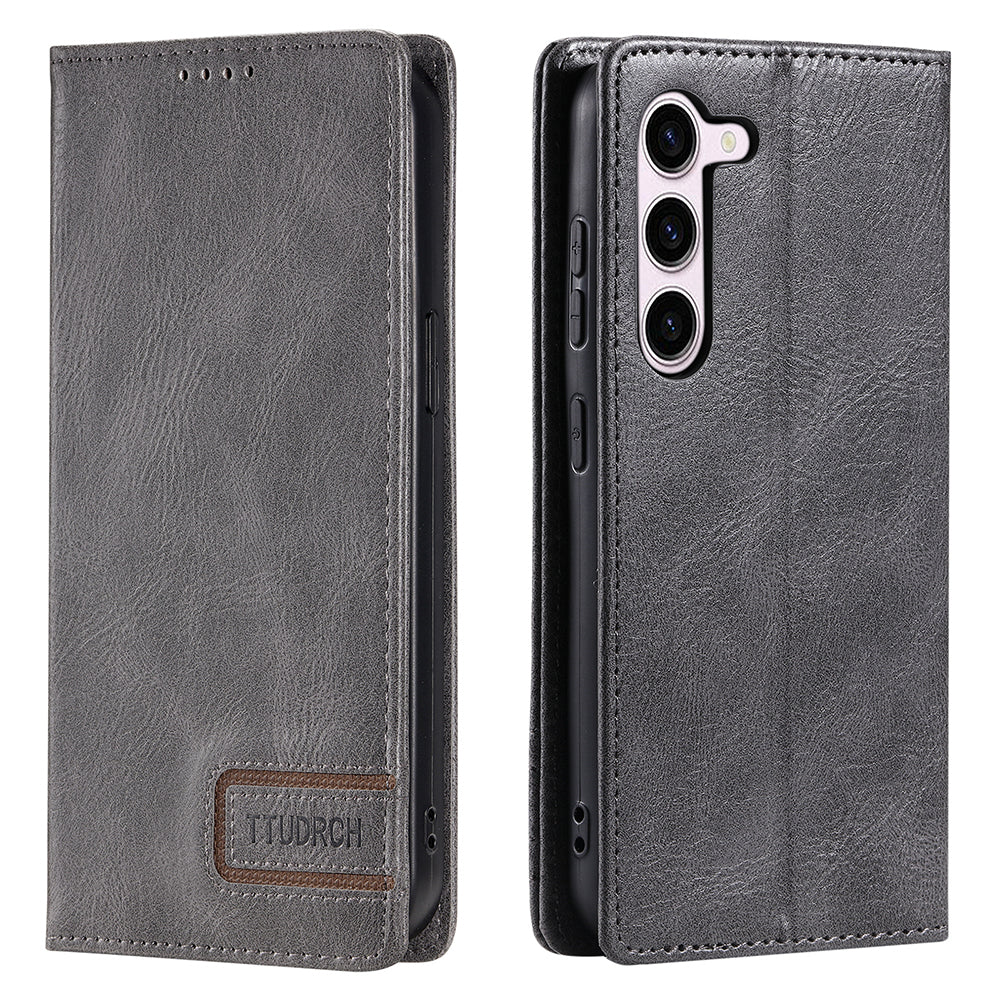 TTUDRCH Style 007 For Samsung Galaxy S23 Leather Phone Case RFID Blocking Stand Cover Wallet