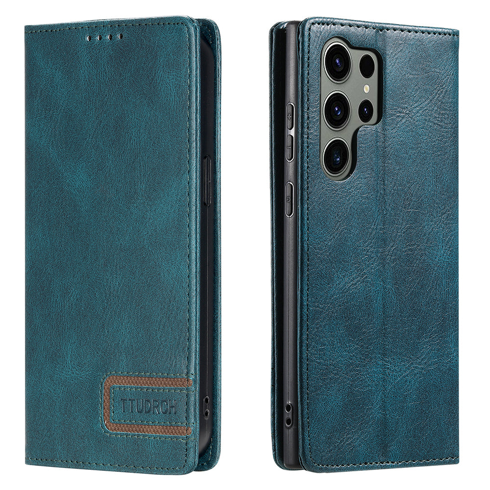 TTUDRCH Style 007 For Samsung Galaxy S23 Ultra RFID Blocking Stand Cover Wallet Leather Phone Case