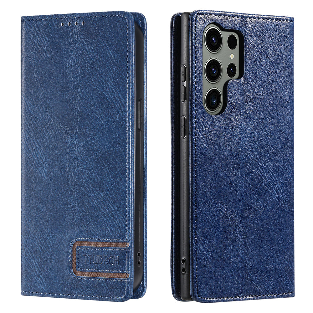 TTUDRCH Style 007 For Samsung Galaxy S23 Ultra RFID Blocking Stand Cover Wallet Leather Phone Case