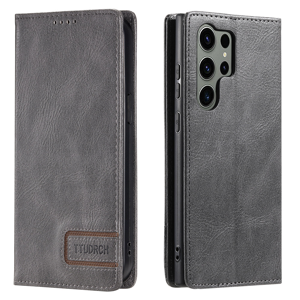 TTUDRCH Style 007 For Samsung Galaxy S23 Ultra RFID Blocking Stand Cover Wallet Leather Phone Case